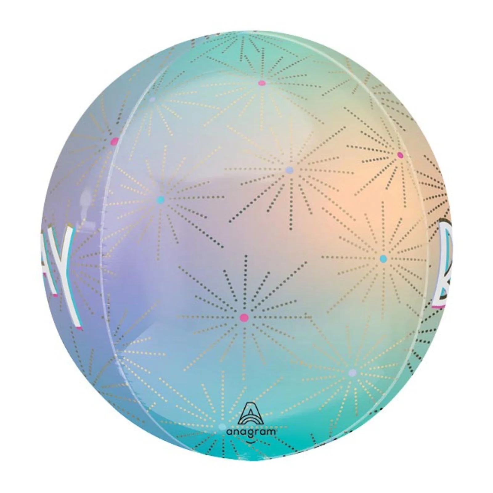 16" Pastel Dream Happy Birthday Orbz Balloon - Image 2