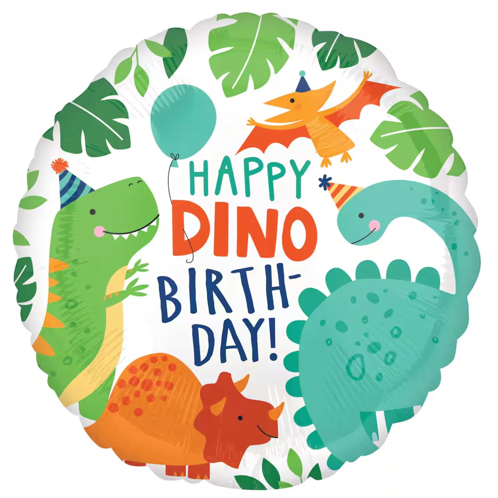 18" Colorful Dinosaur Happy Birthday Balloon