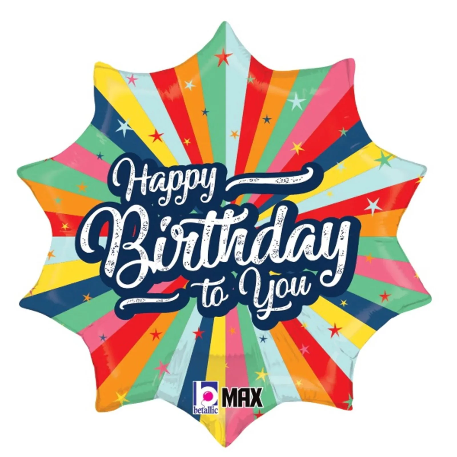 18" Happy Birthday Bursting Colors Foil Balloon