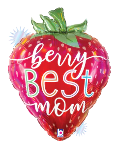 21" Berry Best Mom Strawberry Balloon