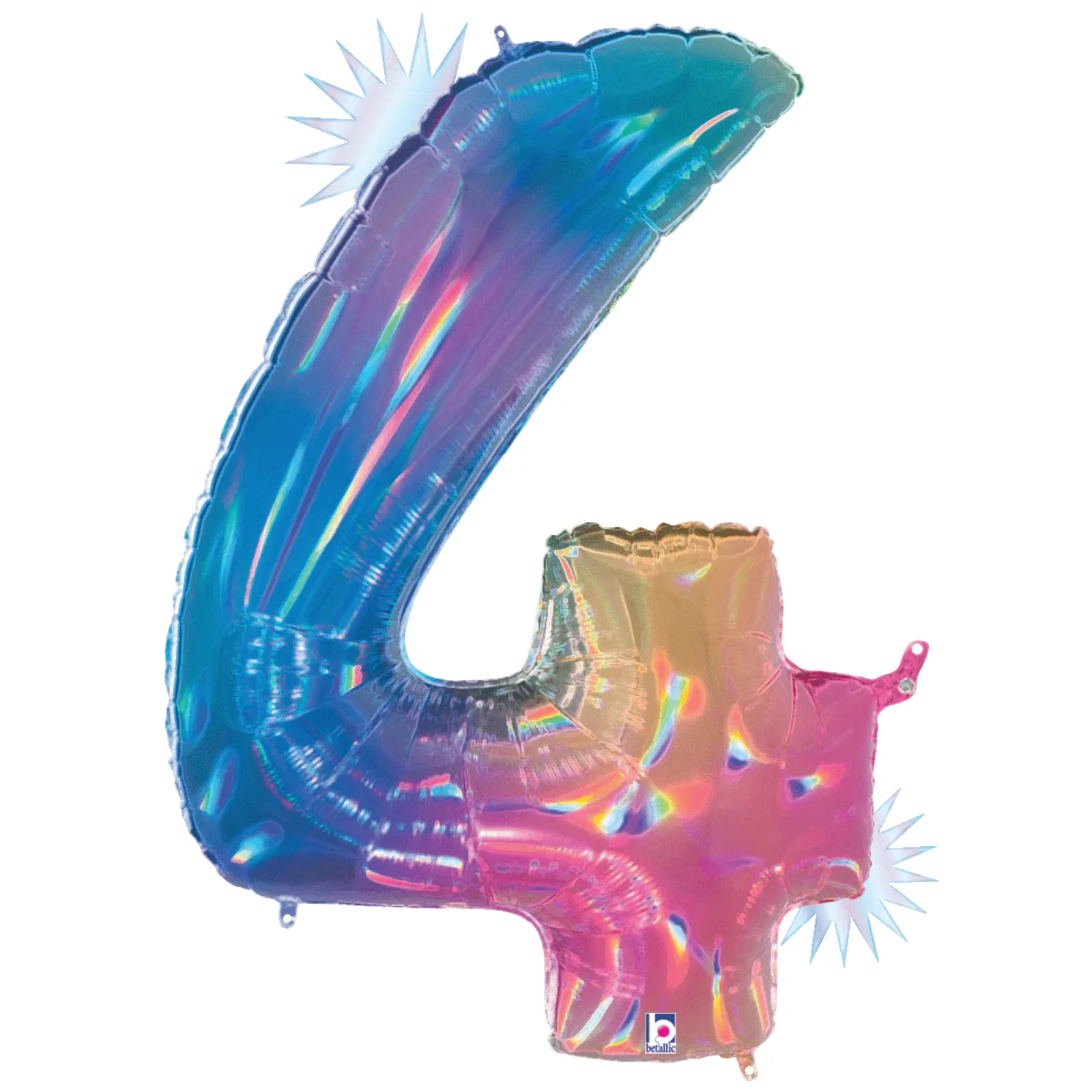 34" Number Balloon Opal Rainbow - - Image 3