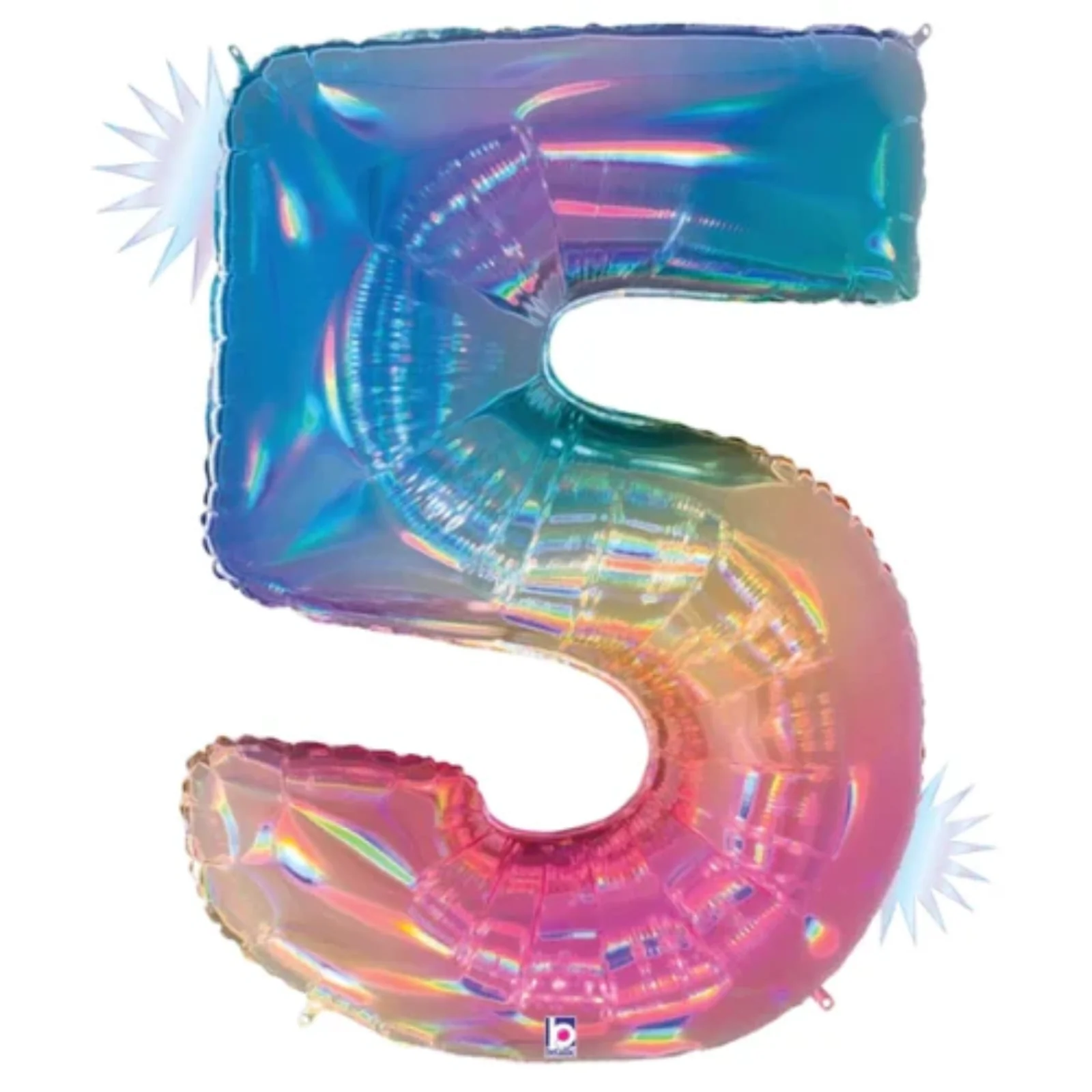 34" Number Balloon Opal Rainbow - - Image 4