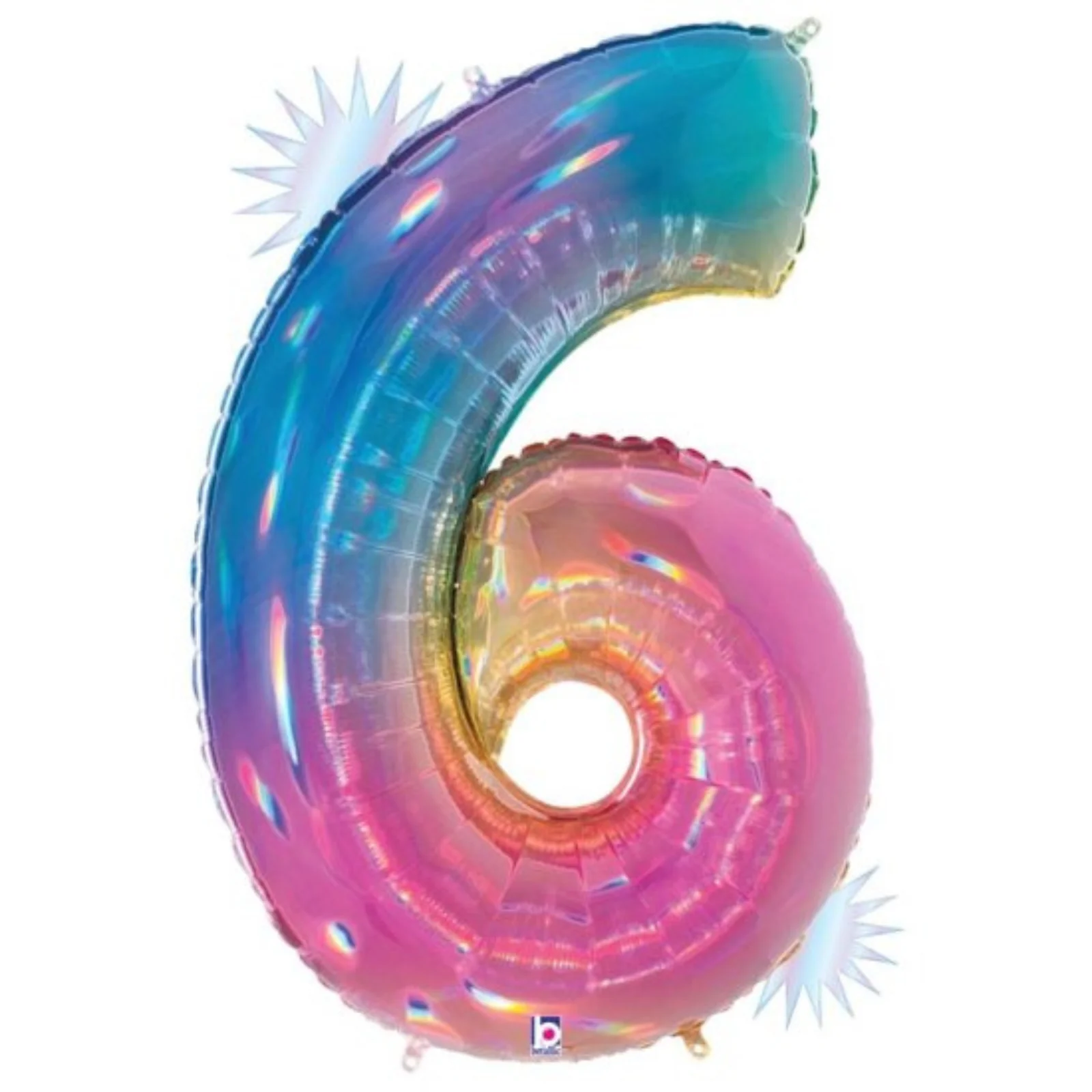 34" Number Balloon Opal Rainbow - - Image 5
