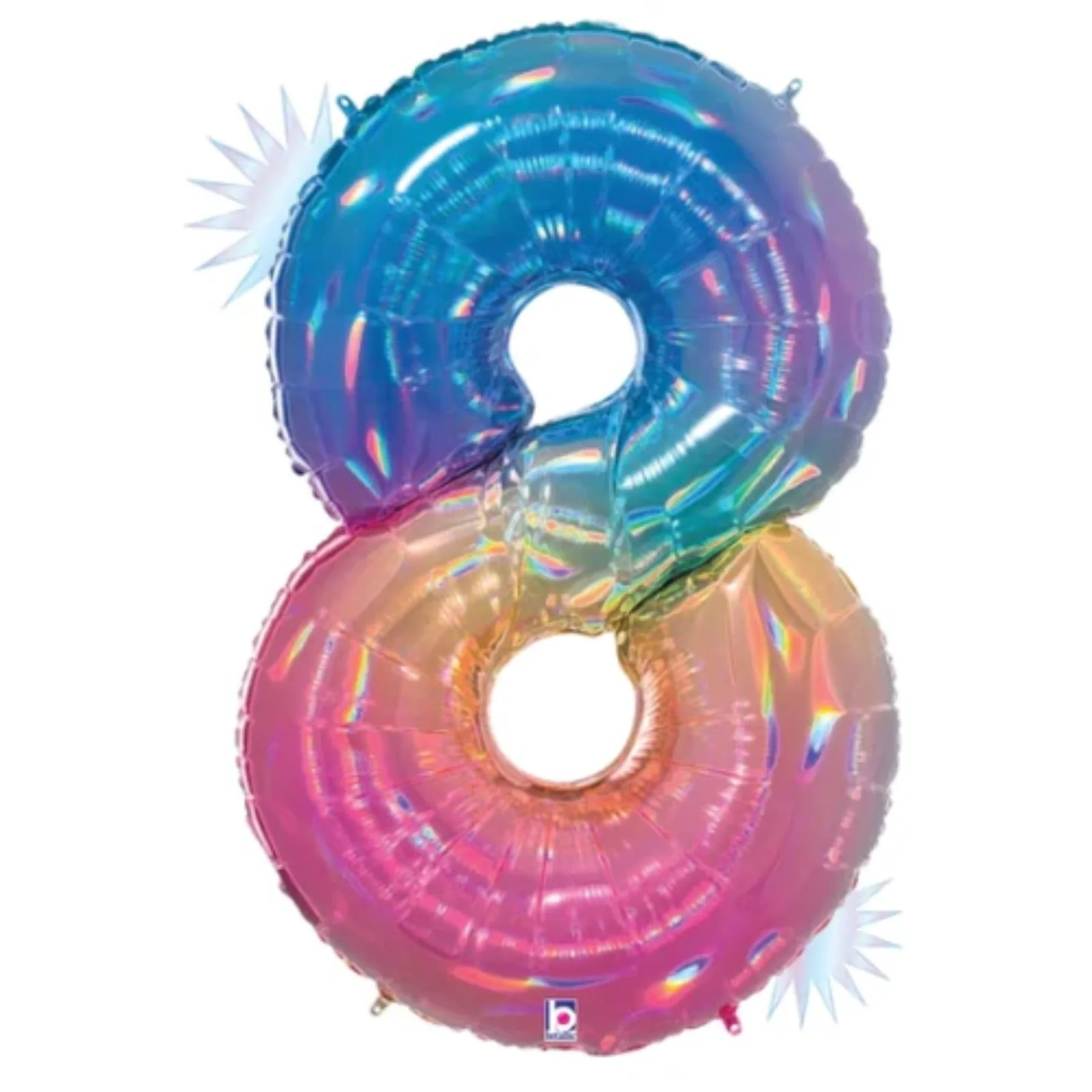 34" Number Balloon Opal Rainbow - - Image 7