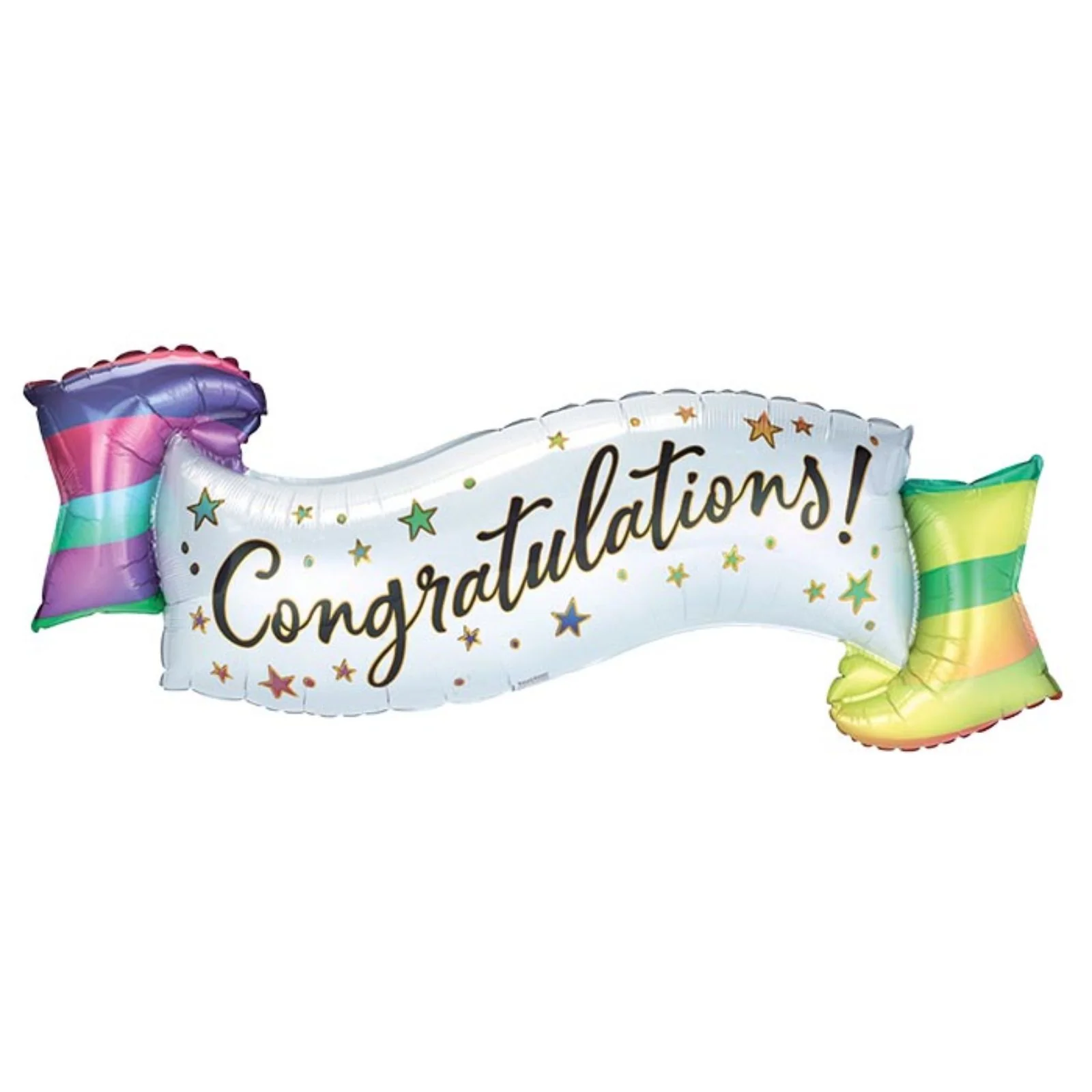 40" Congratulations Rainbow Banner Balloon