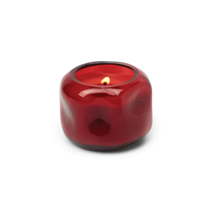 5 oz. Basalt Organic-Shaped Tinted Glass - Red - Yuzo Woods