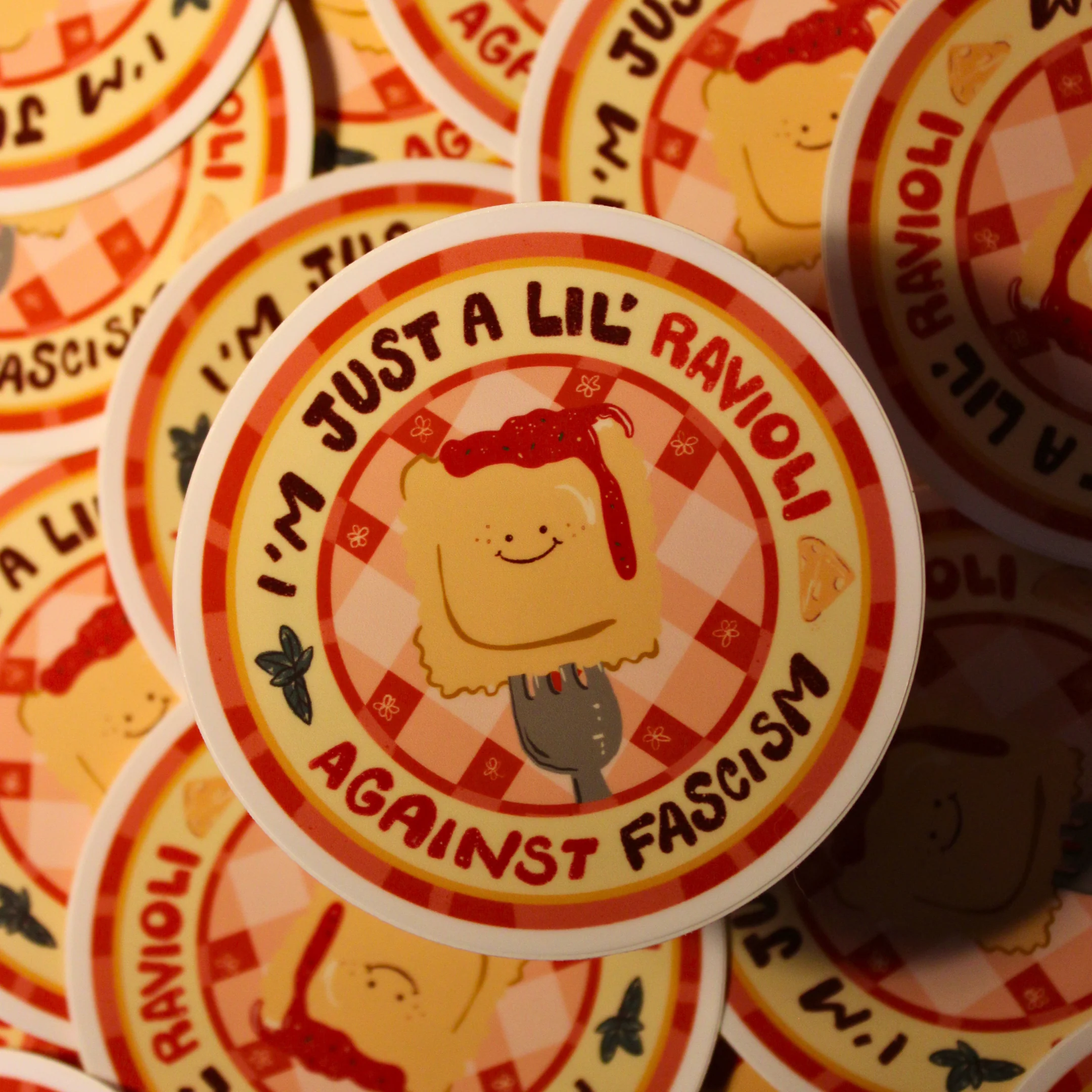 Anti Fascist Raviolo - Sticker - Image 4