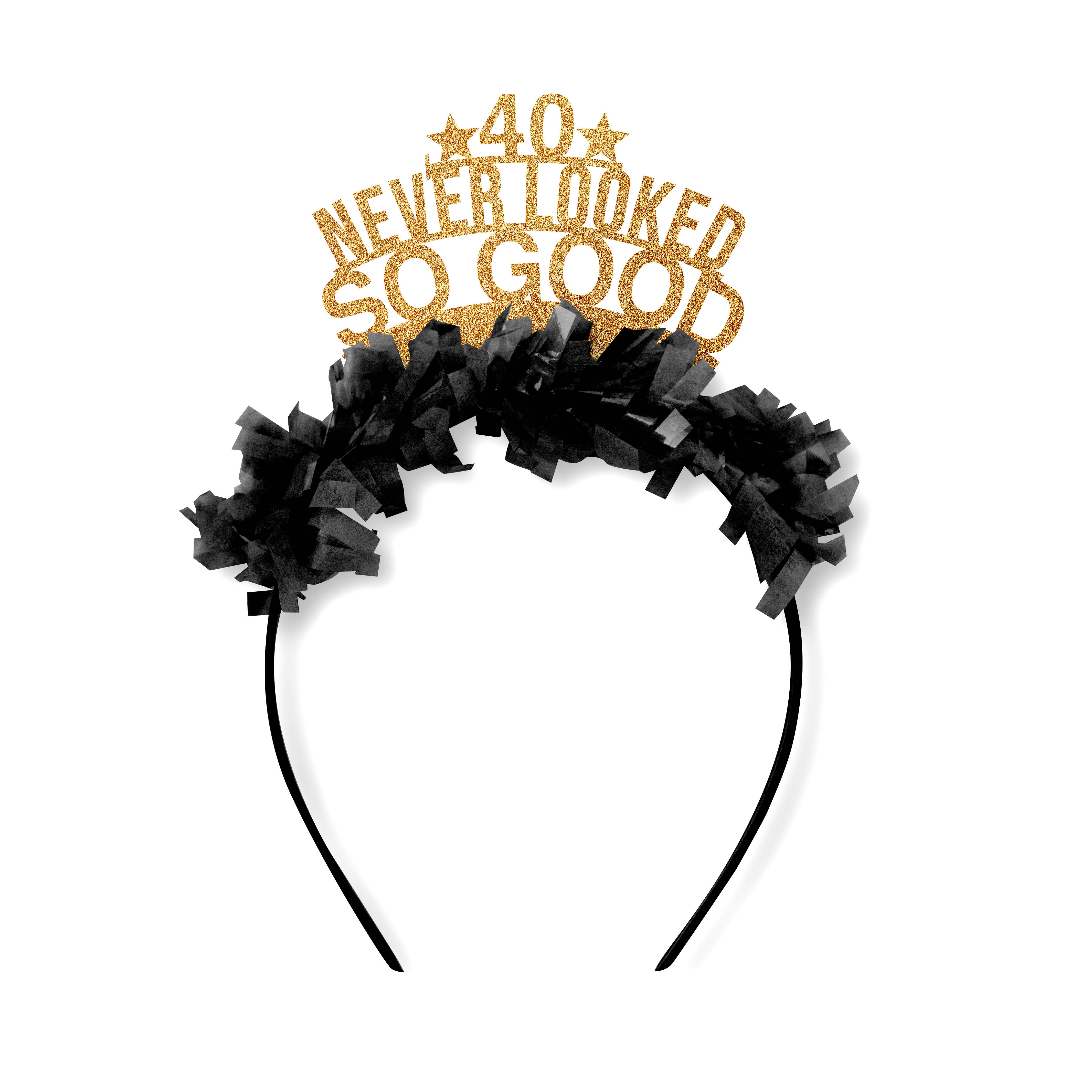 40 Never Looked so Good Birthday Milestone Party Headband for Adult