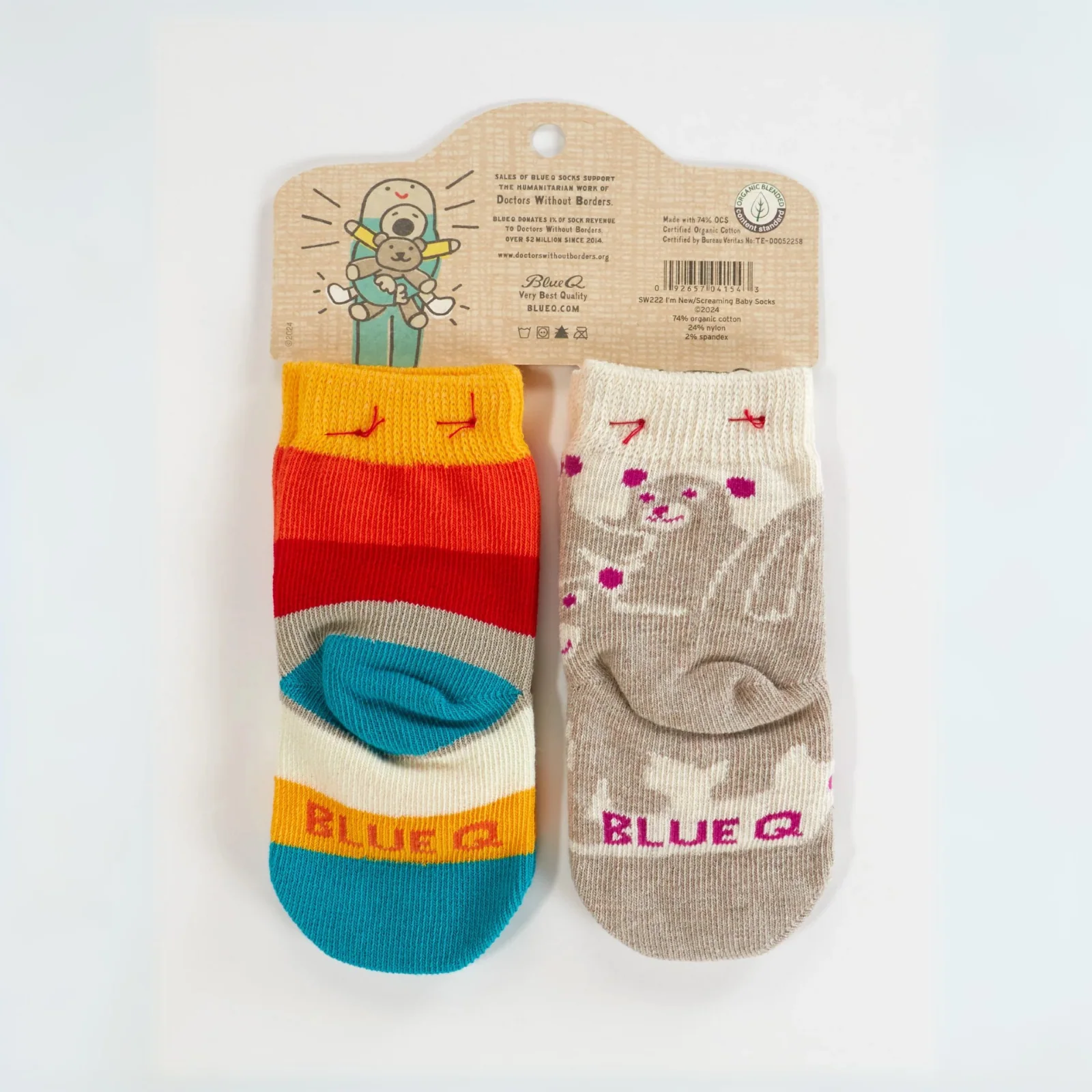 Blue Q Baby Socks Set of 2 Pairs - 'Hello I'm New Here/ Have You Ever Tried Screaming???' - Image 2