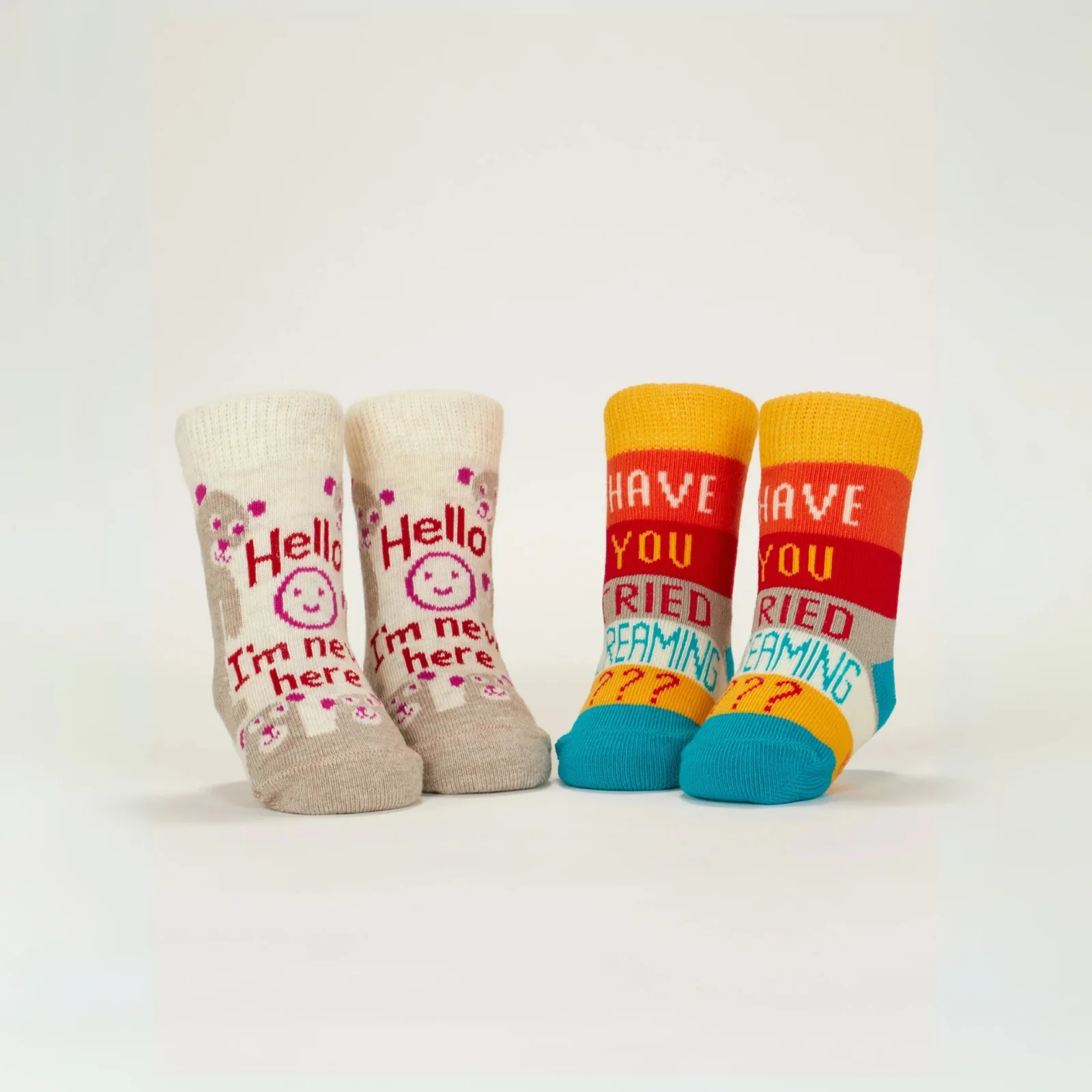 Blue Q Baby Socks Set of 2 Pairs - 'Hello I'm New Here/ Have You Ever Tried Screaming???' - Image 3