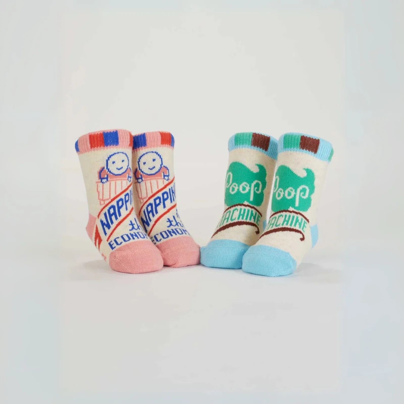 Blue Q Baby Socks Set of 2 Pairs -  'Napping? In This Economy?'/ 'Poop Machine' - Image 3