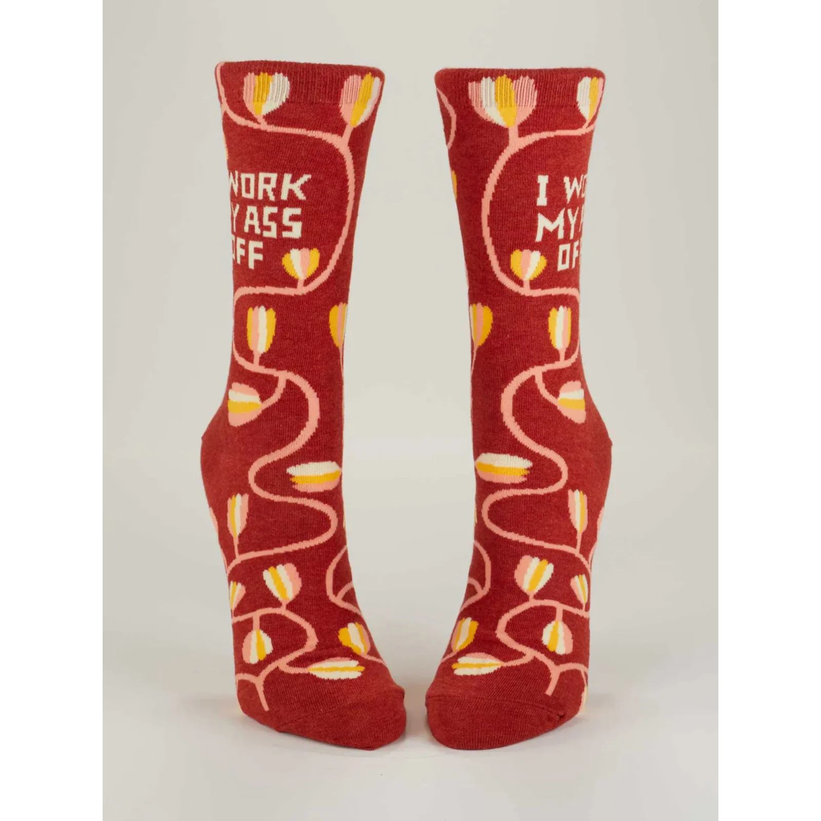 Blue Q Women's Crew Socks 'I Work My Ass Off' - Image 2