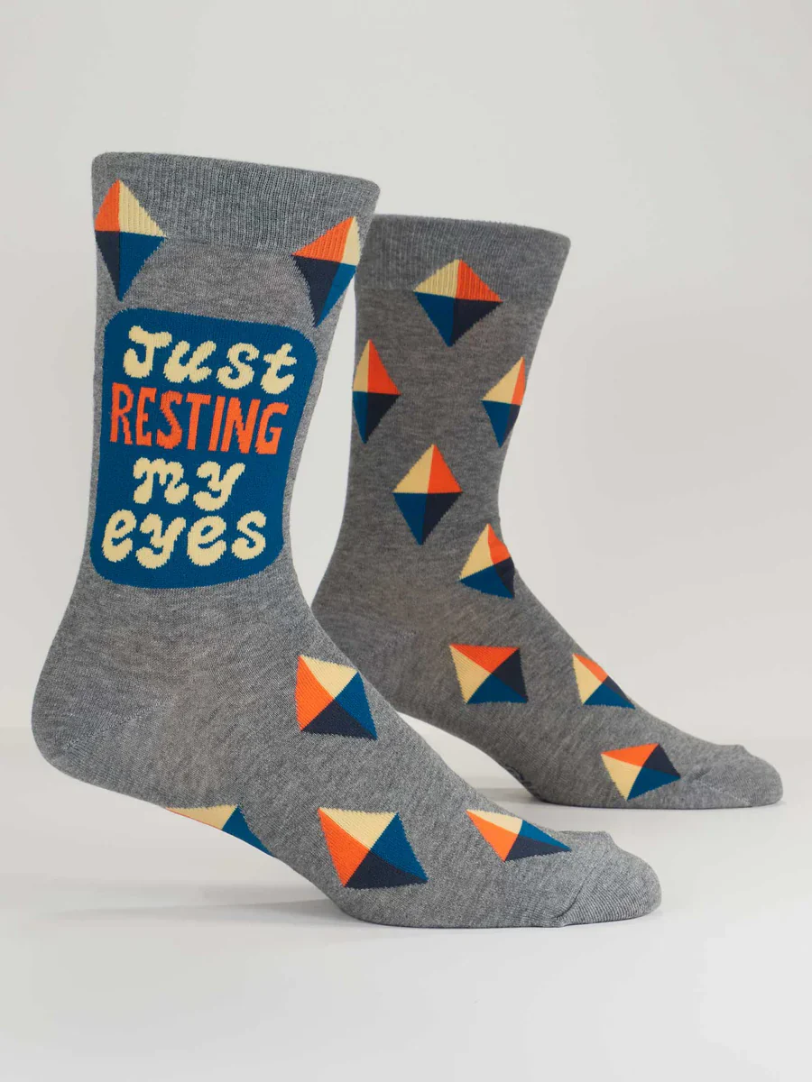 Blue Q Men's Socks 'Just Resting My Eyes'