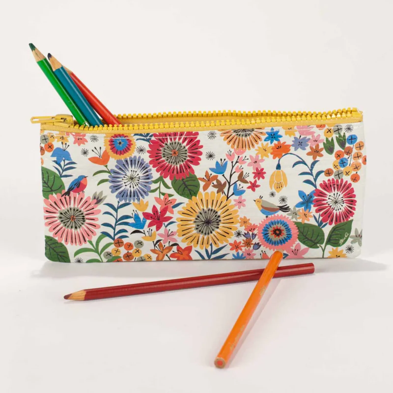 Blue Q Pencil Case Flower Field - Image 2