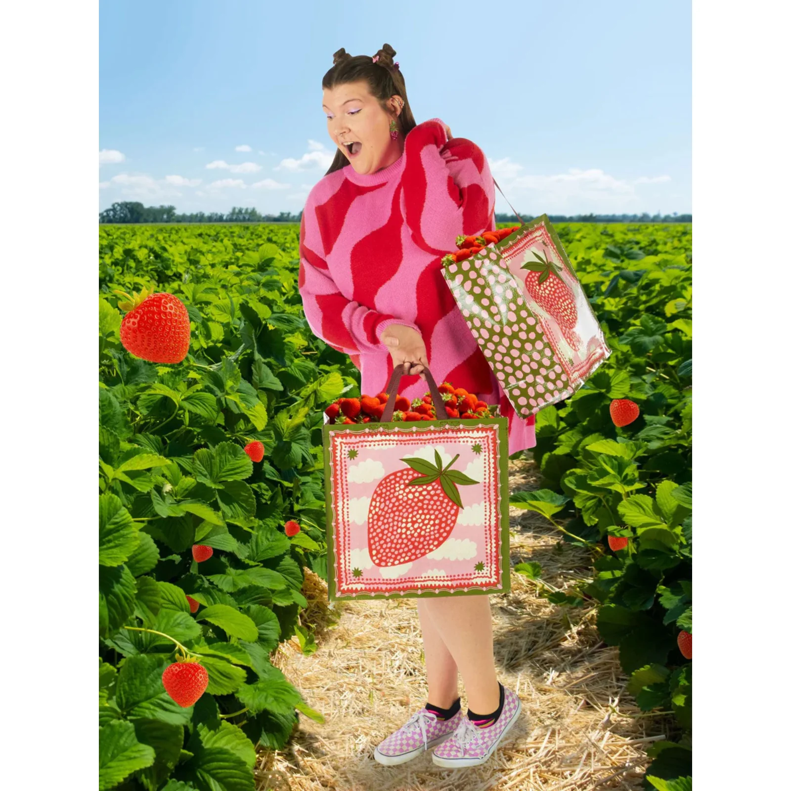 Blue Q Shopper Tote - Strawberry Clouds - Image 3