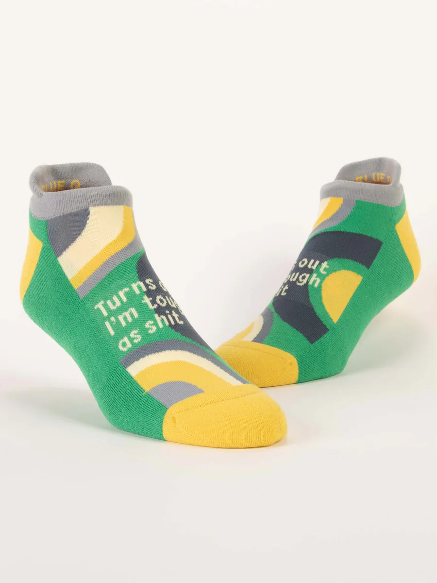 Blue Q Sneaker Socks 'Turns Out I'm Tough As Shit'