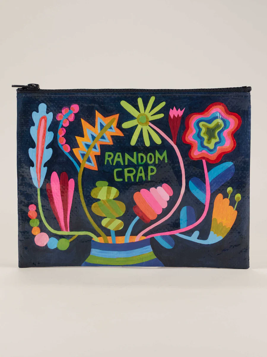 Blue Q Zipper Pouch Random Crap Floral