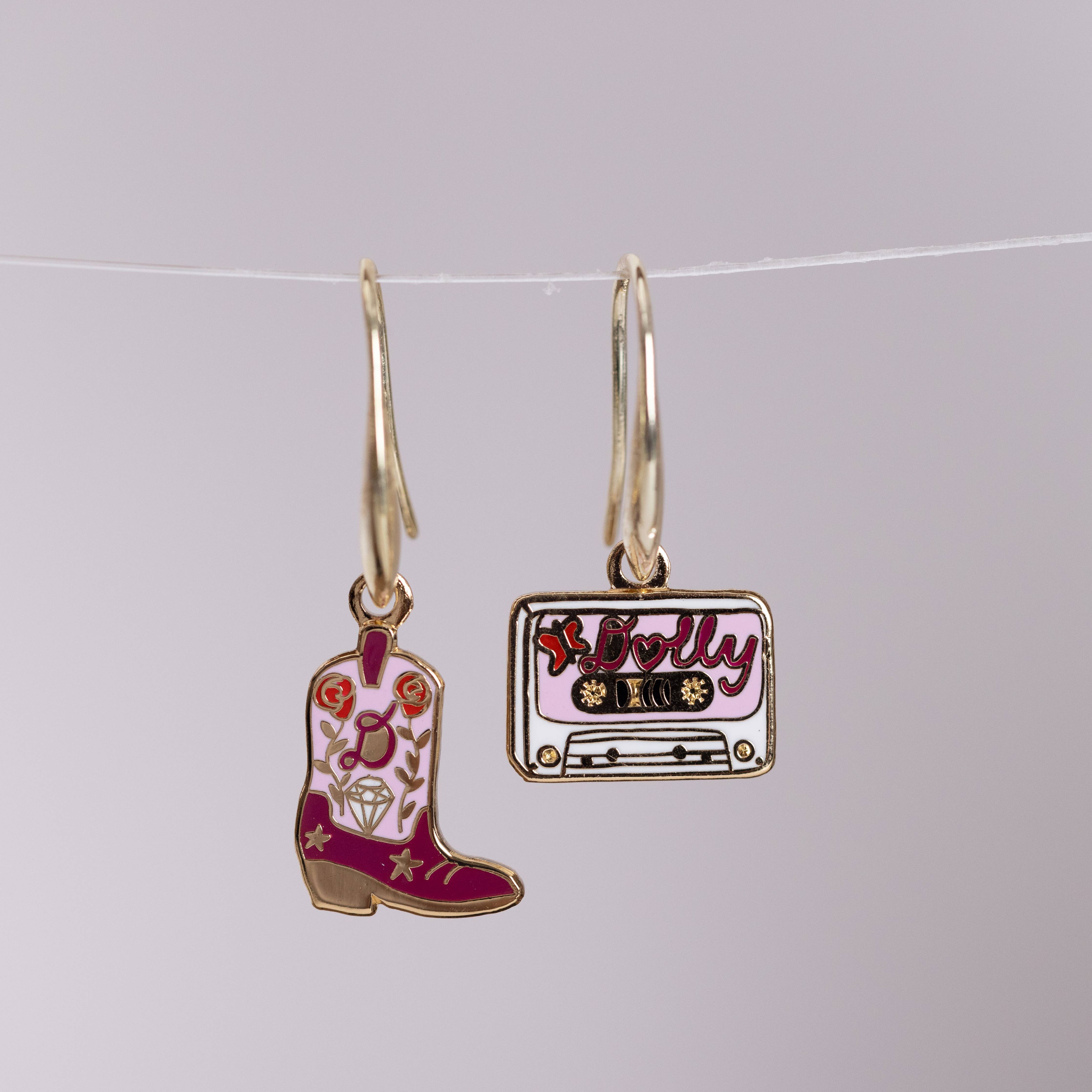 Yellow Owl Boot & Country Cassette Earrings