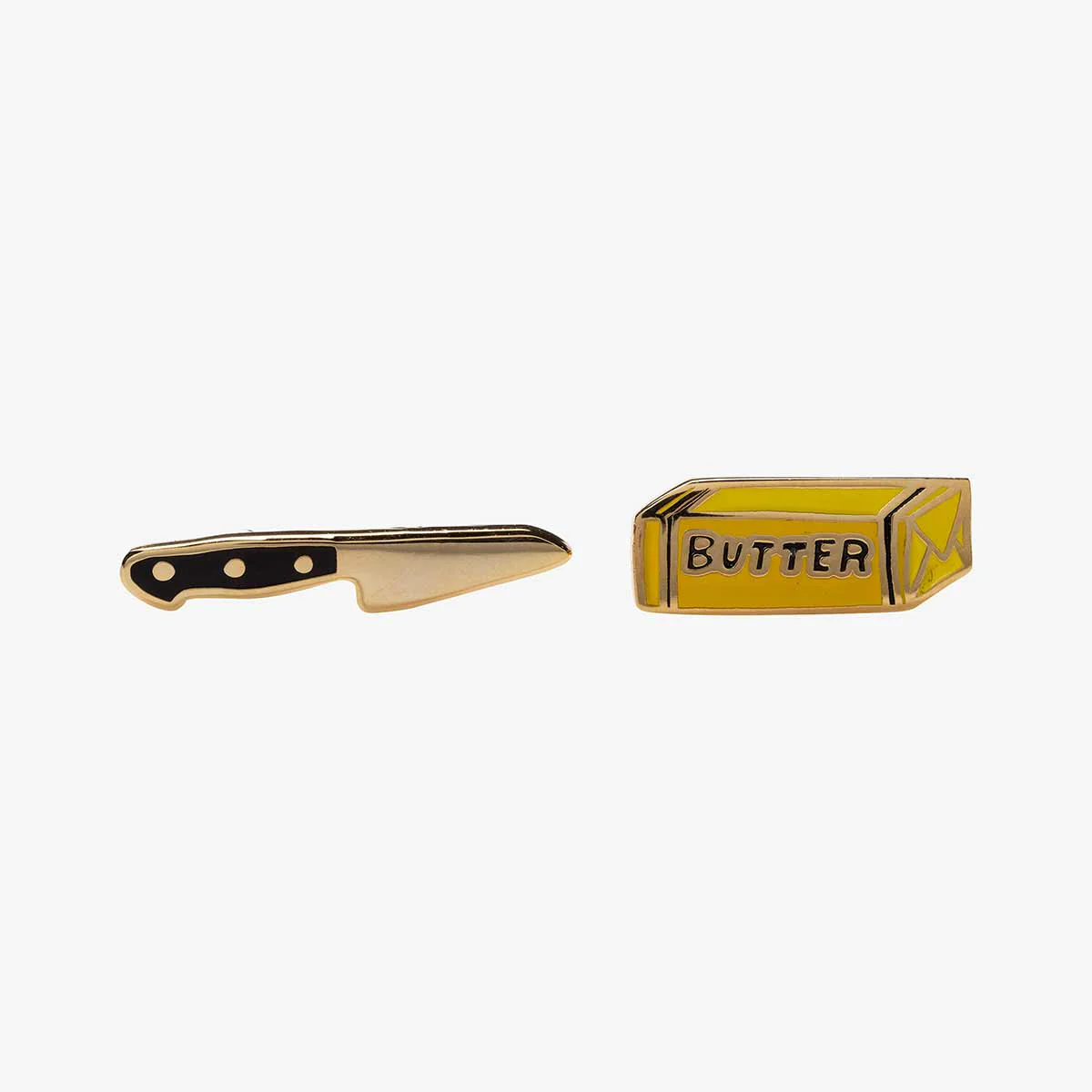 Yellow Owl Butter Knife Stud Earrings