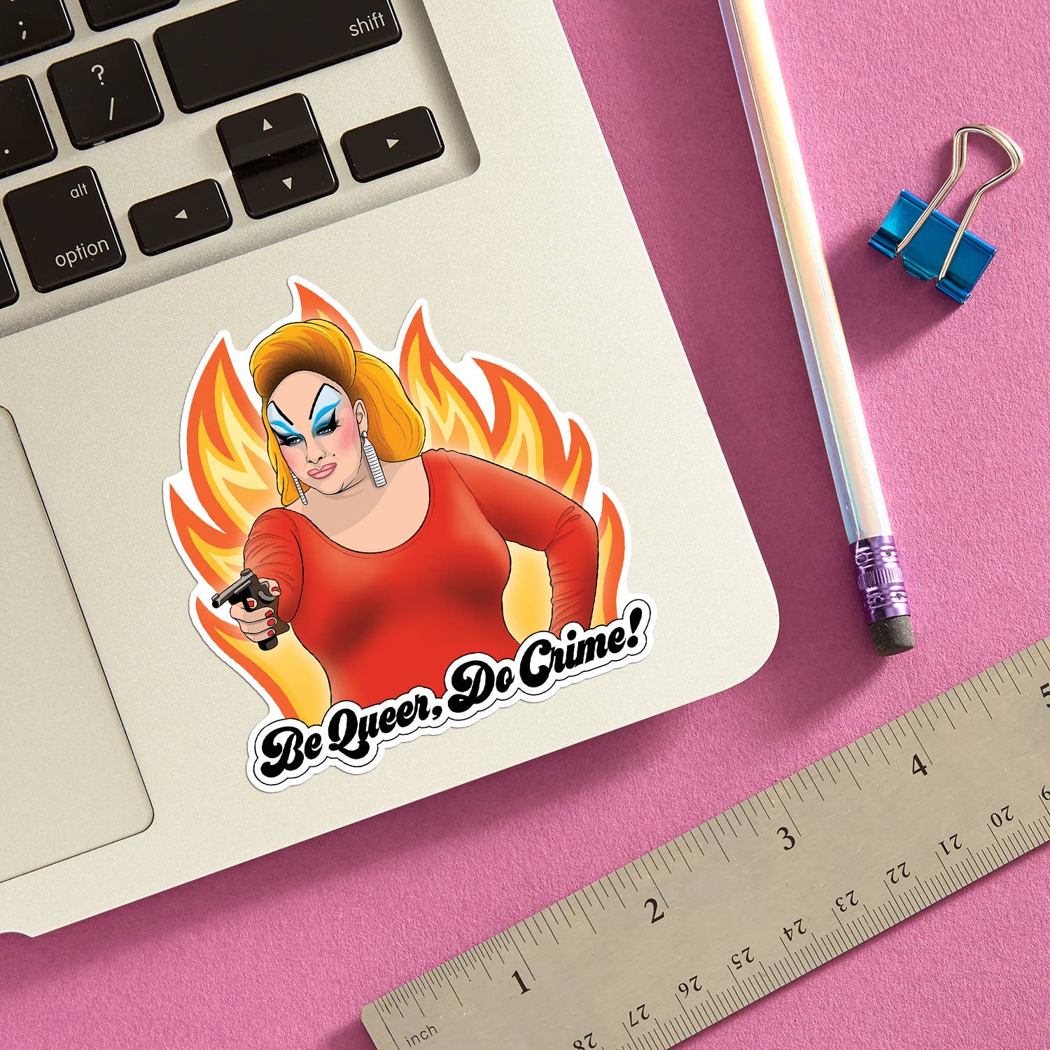 Divine Be Queer, Do Crime! Die Cut Sticker - Image 2