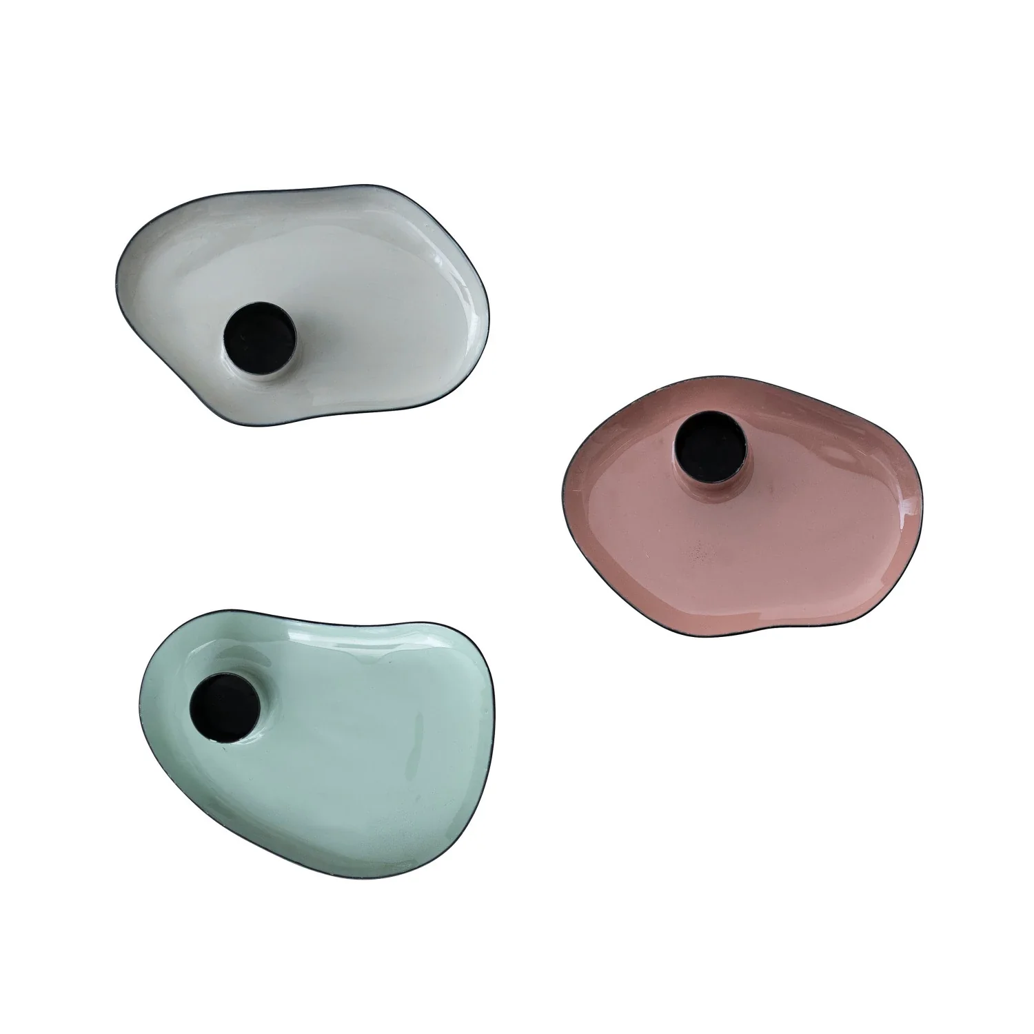 Enameled Metal Taper Holder / Tray - Image 2