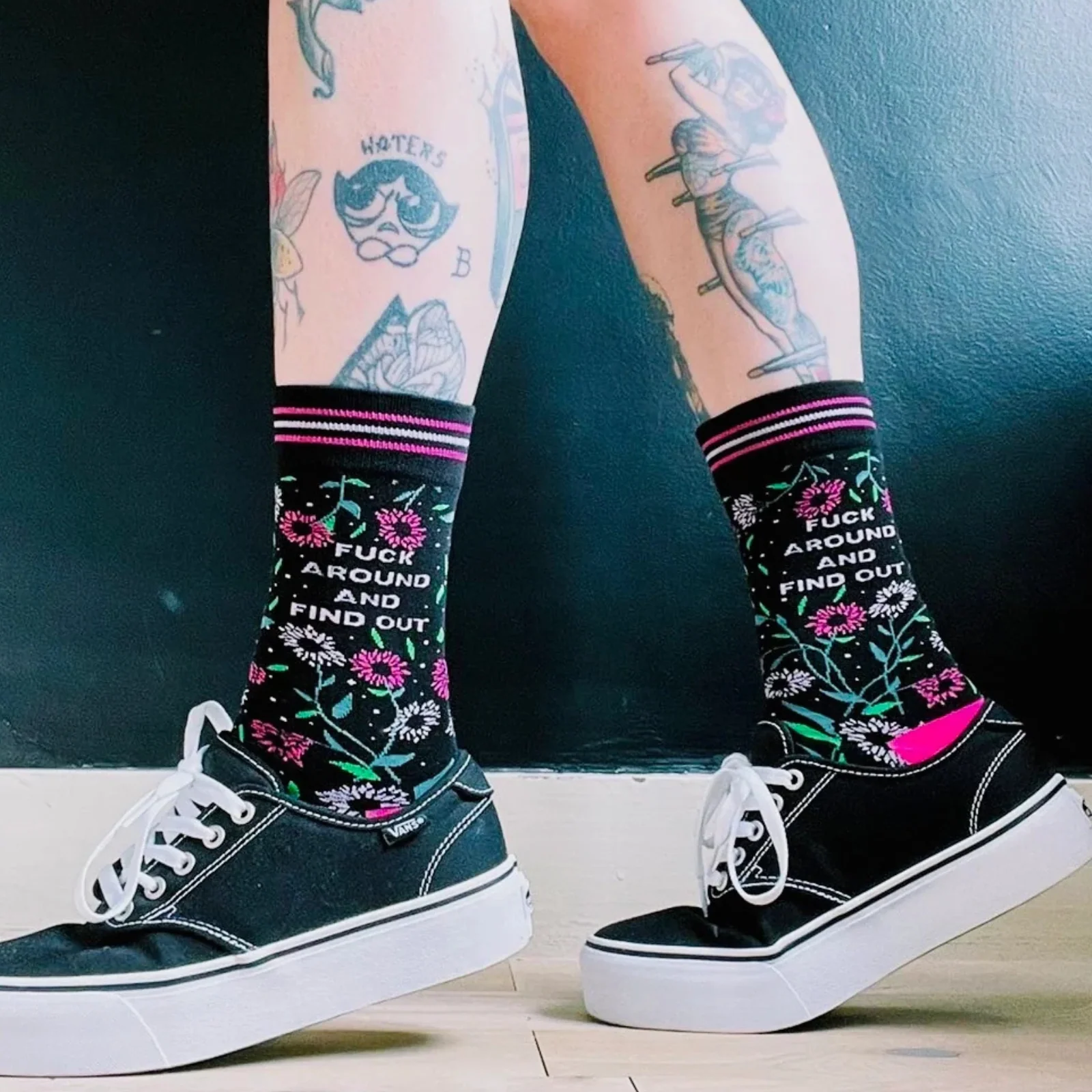 Groovy Things Co. Women's Crew Socks 'Fuck Around and Find Out' - Image 2