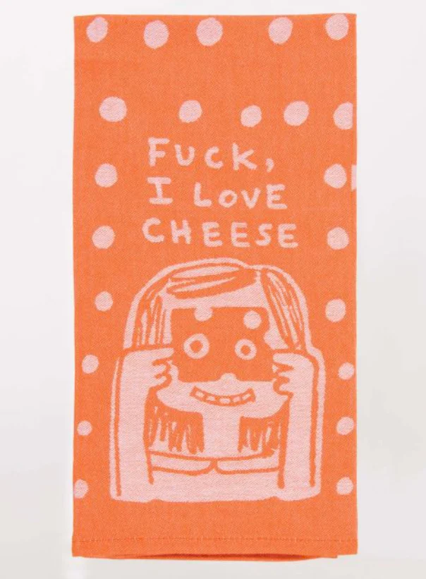 Blue Q Dish Towel 'Fuck I Love Cheese'