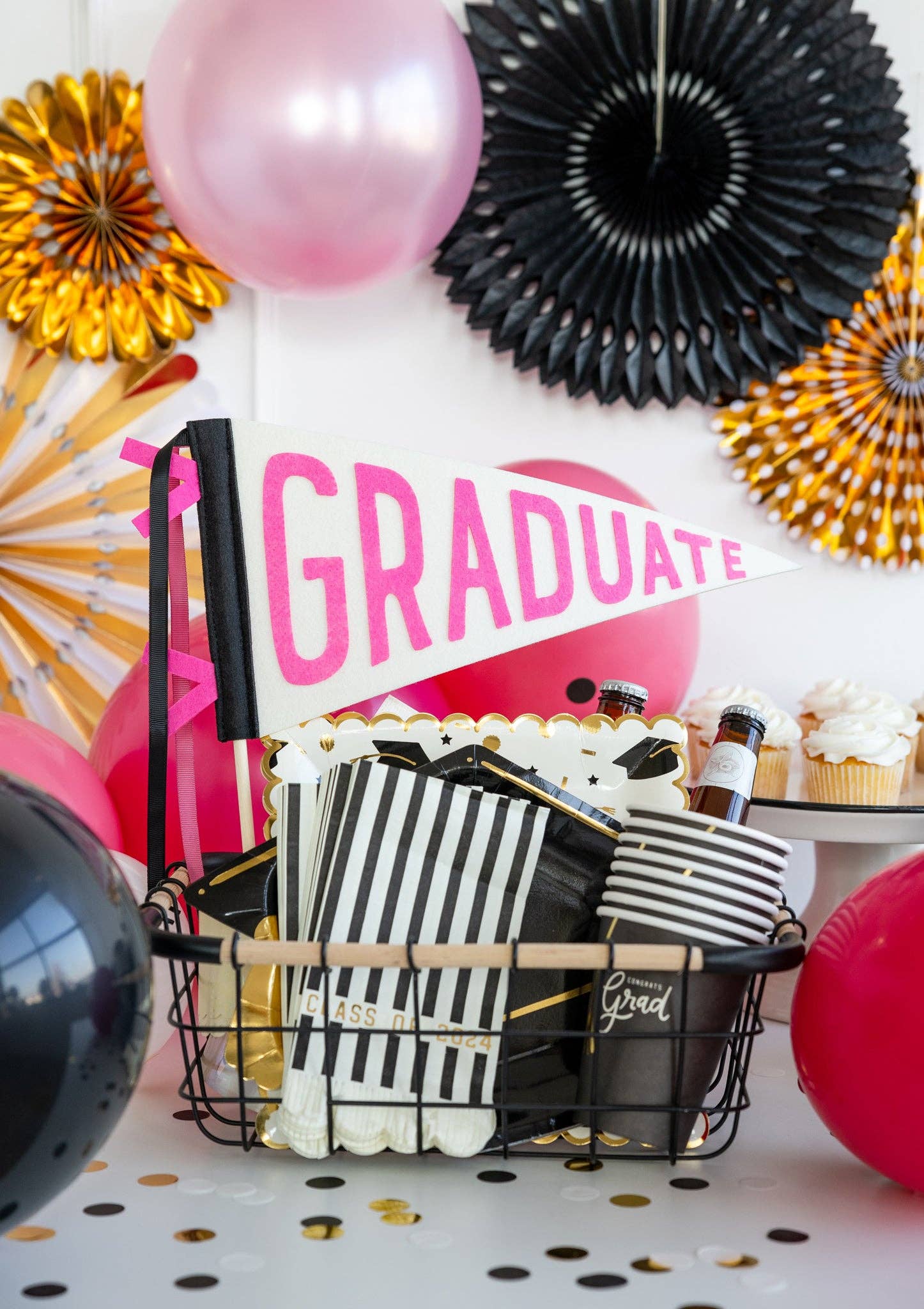 Congrats Grad Black Paper Party Cup - Image 5
