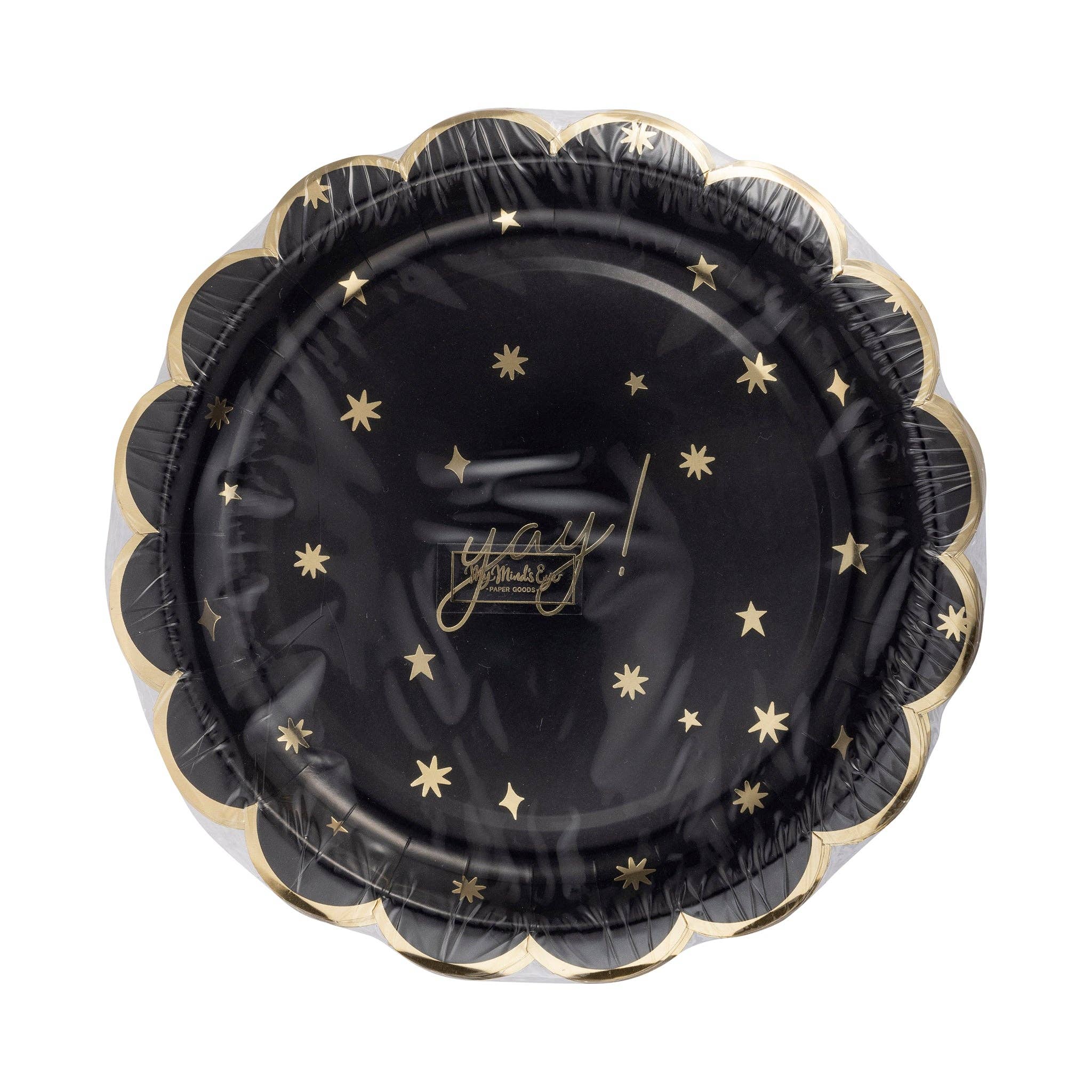 Yay Black Star Paper Plate - Image 2