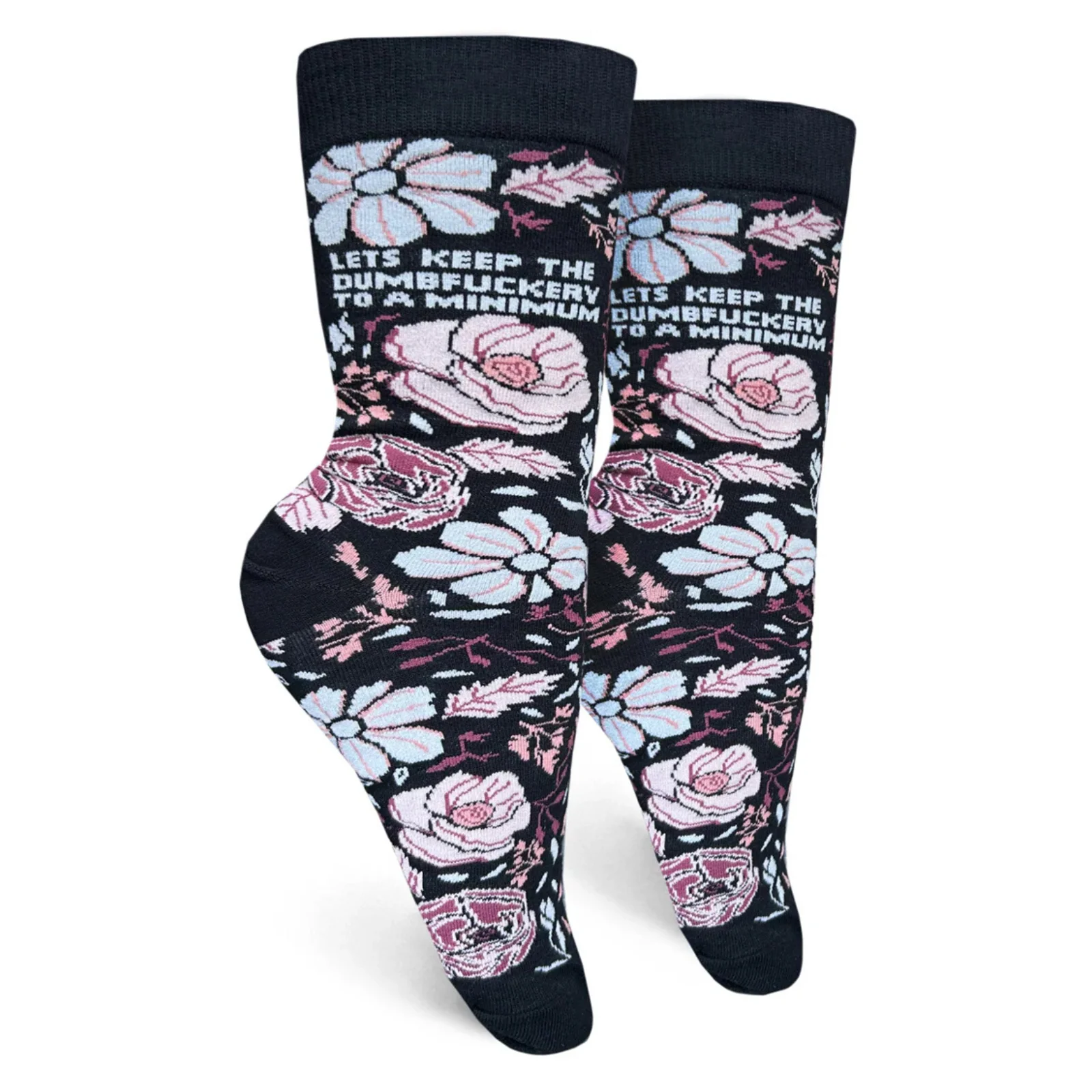 Groovy Things Co. Women's Crew Socks 'Let's Keep the Dumbfuckery to a Minimum'