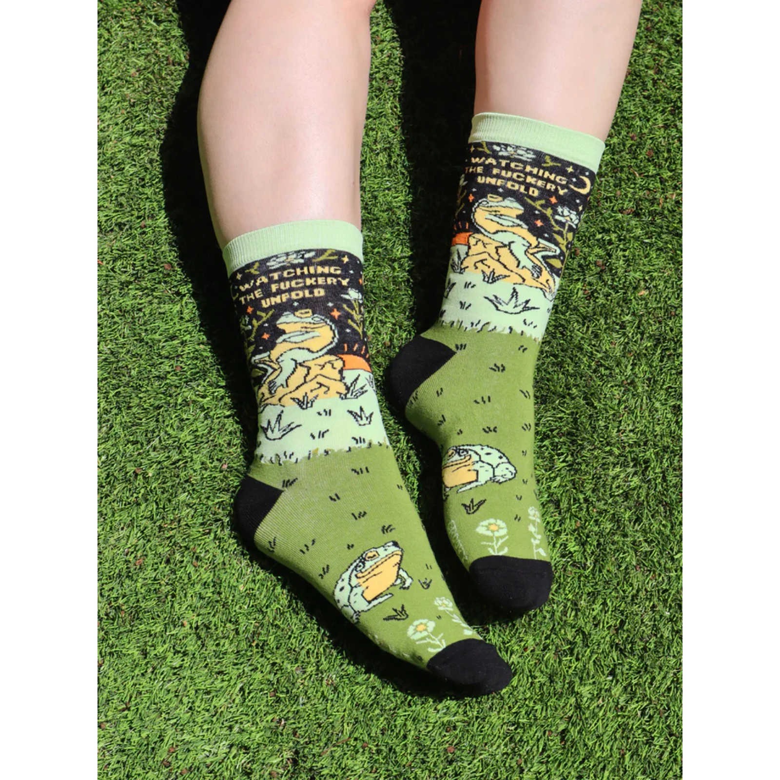 Groovy Things Co. Women's Crew Socks 'Watching the Fuckery Unfold' - Image 2
