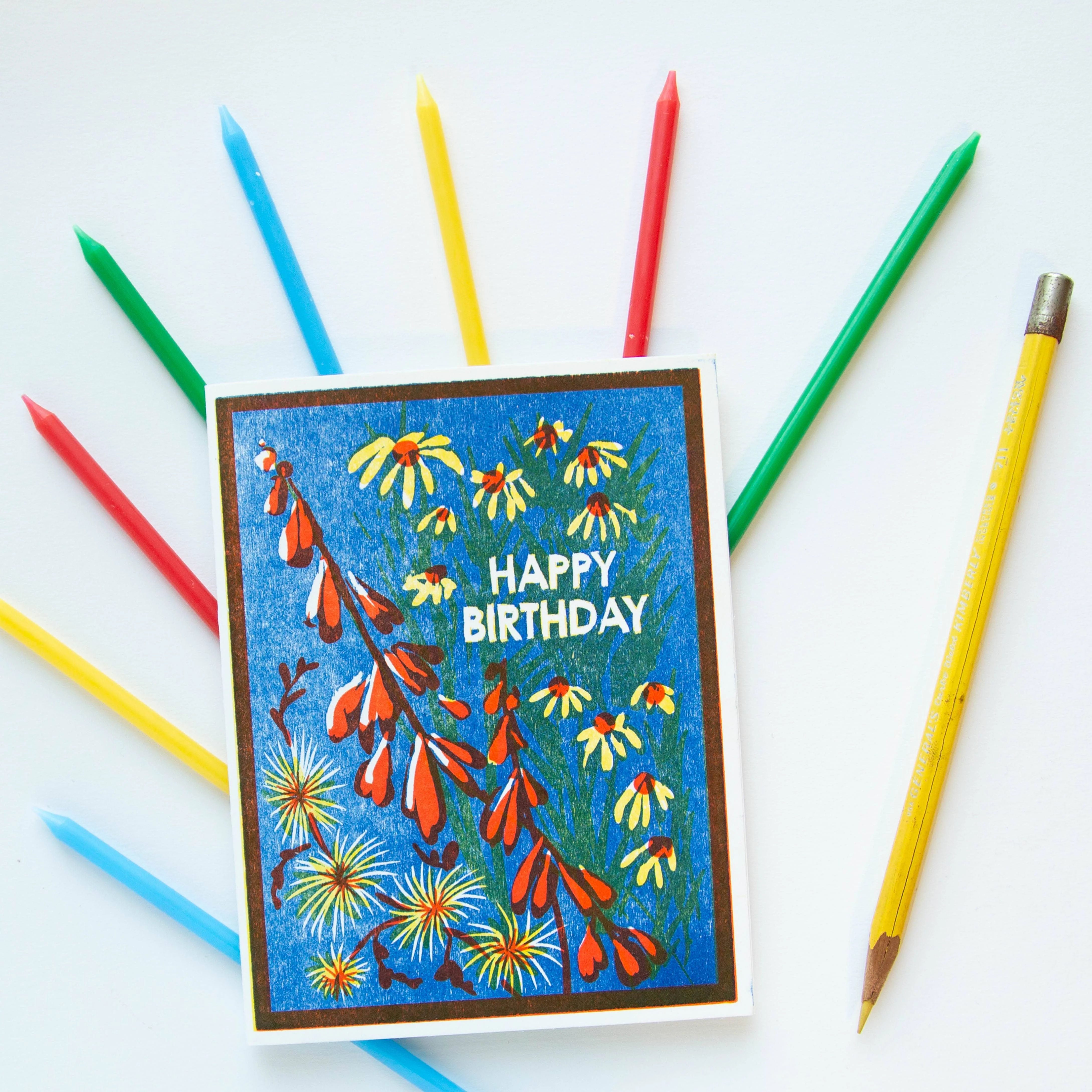 Blue Sky Wildflowers Birthday Card - Image 2