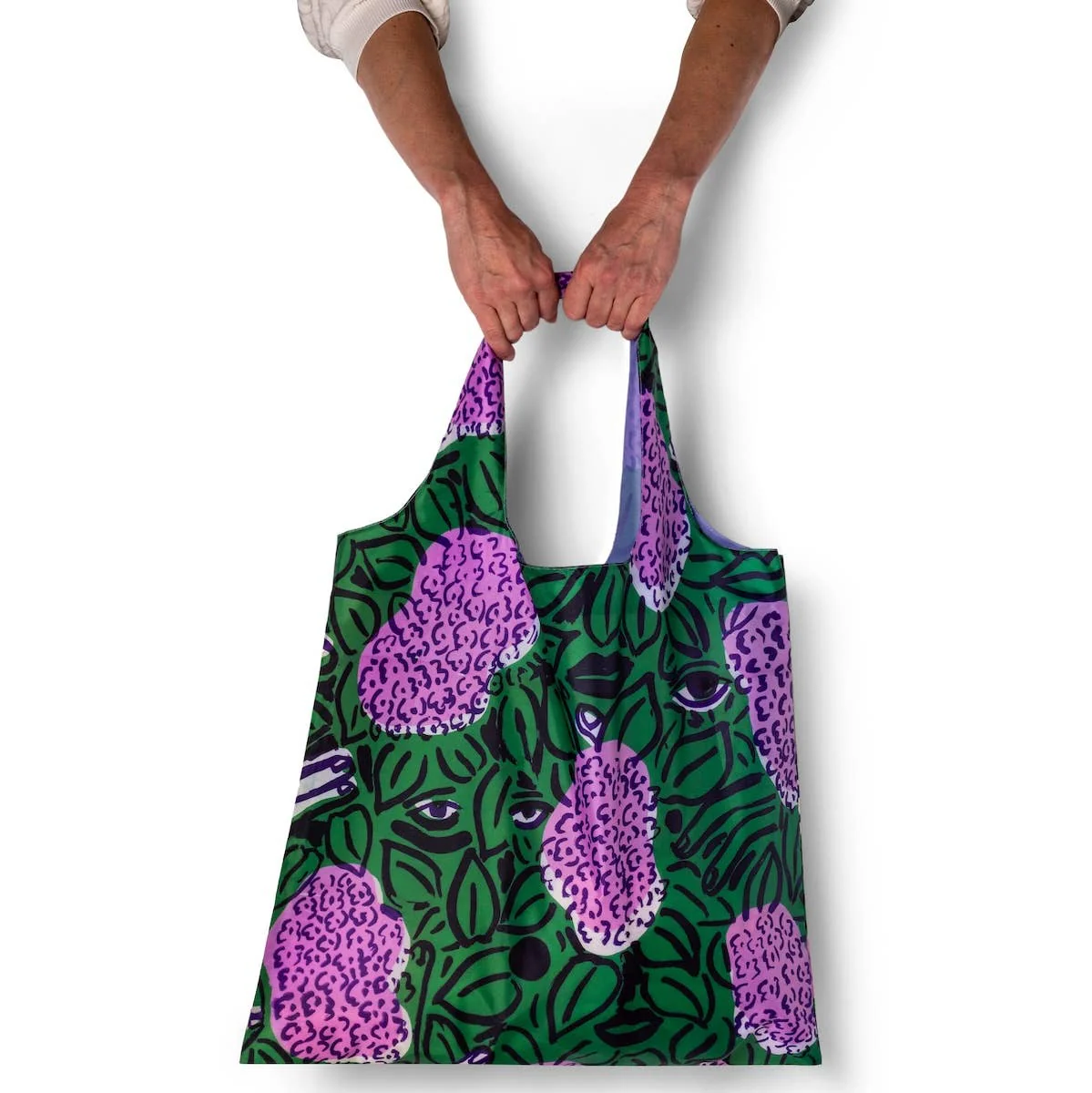 Lilacs Art Sack by Sophy Naess - Reusable Floral Tote - Image 4