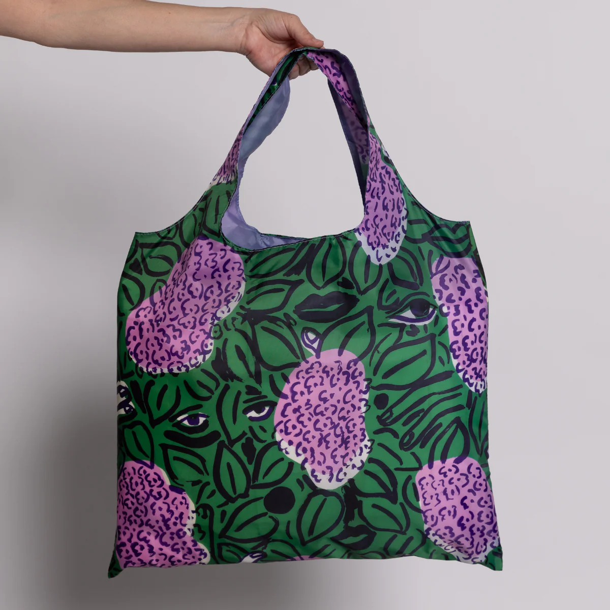 Lilacs Art Sack by Sophy Naess - Reusable Floral Tote - Image 5