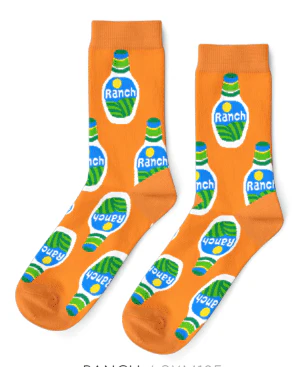 Yellow Owl Large Crew Socks - Ranch
