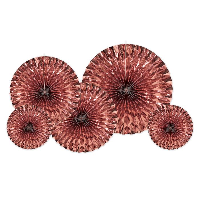 Metallic Fan Decorations - Gold, Silver, or Rose Gold - Image 2