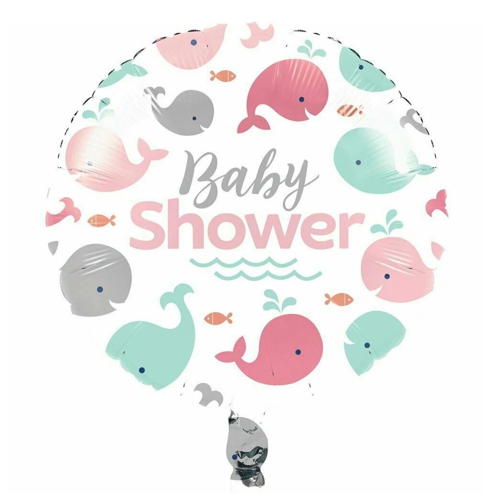 18" Pink Whale Baby Shower Foil Balloon