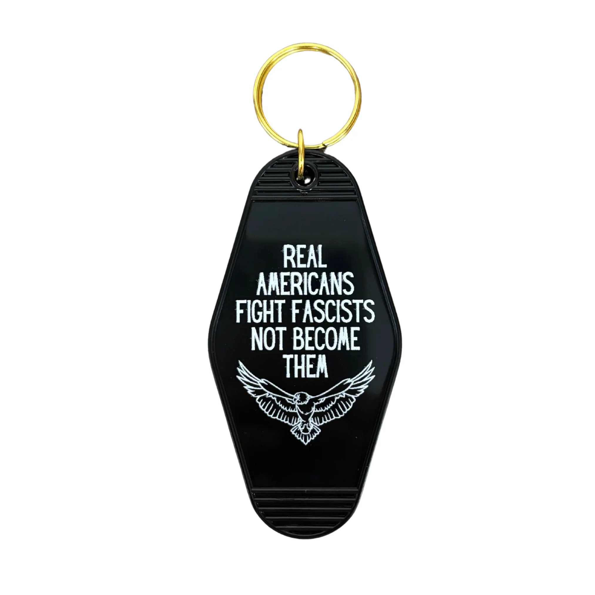 Real Americans Fight Fascists Not Become Them Keychain - Image 4