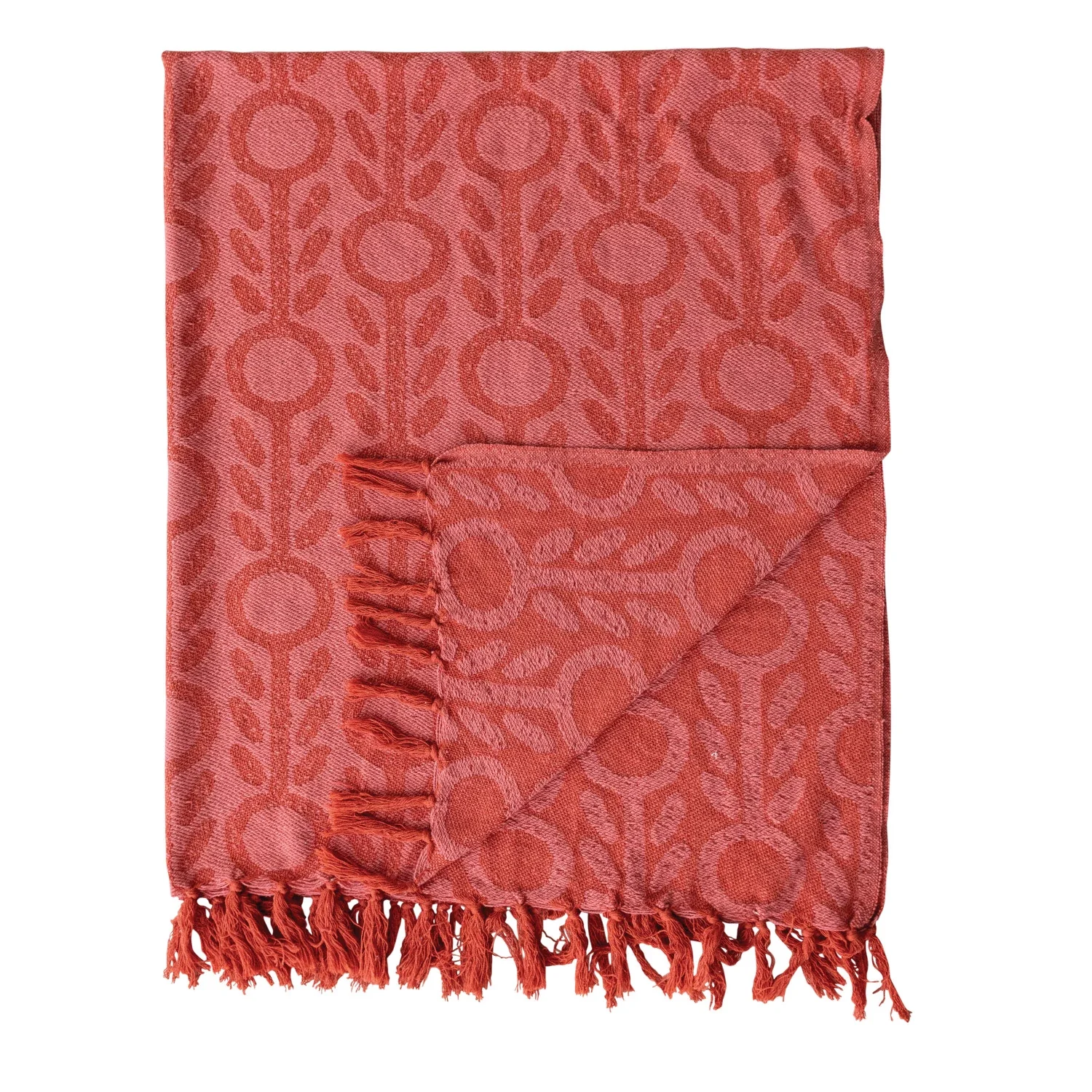 Recycled Cotton-Blend Throw Blanket - Pink Floral