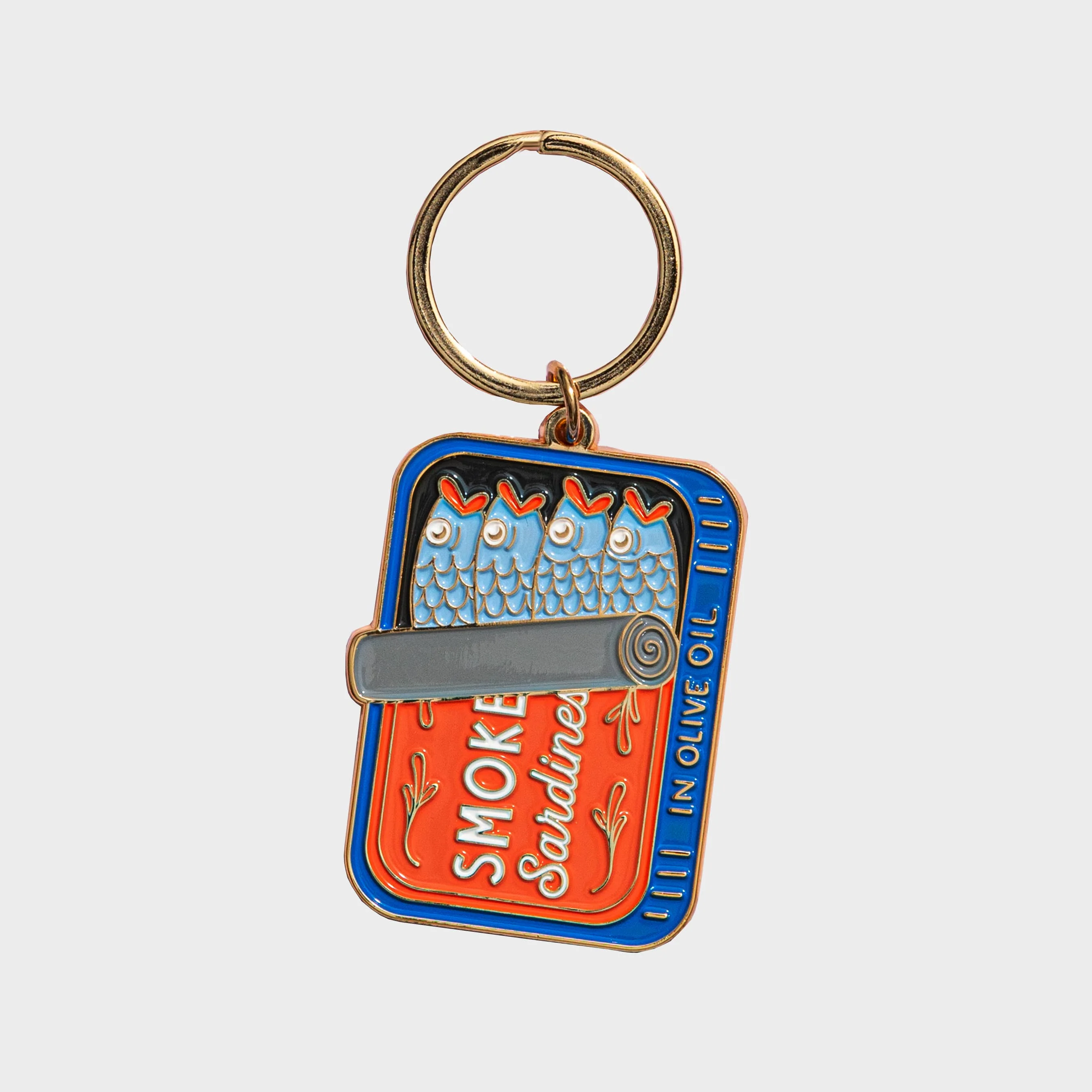 Sardines Tin Enamel Keychain