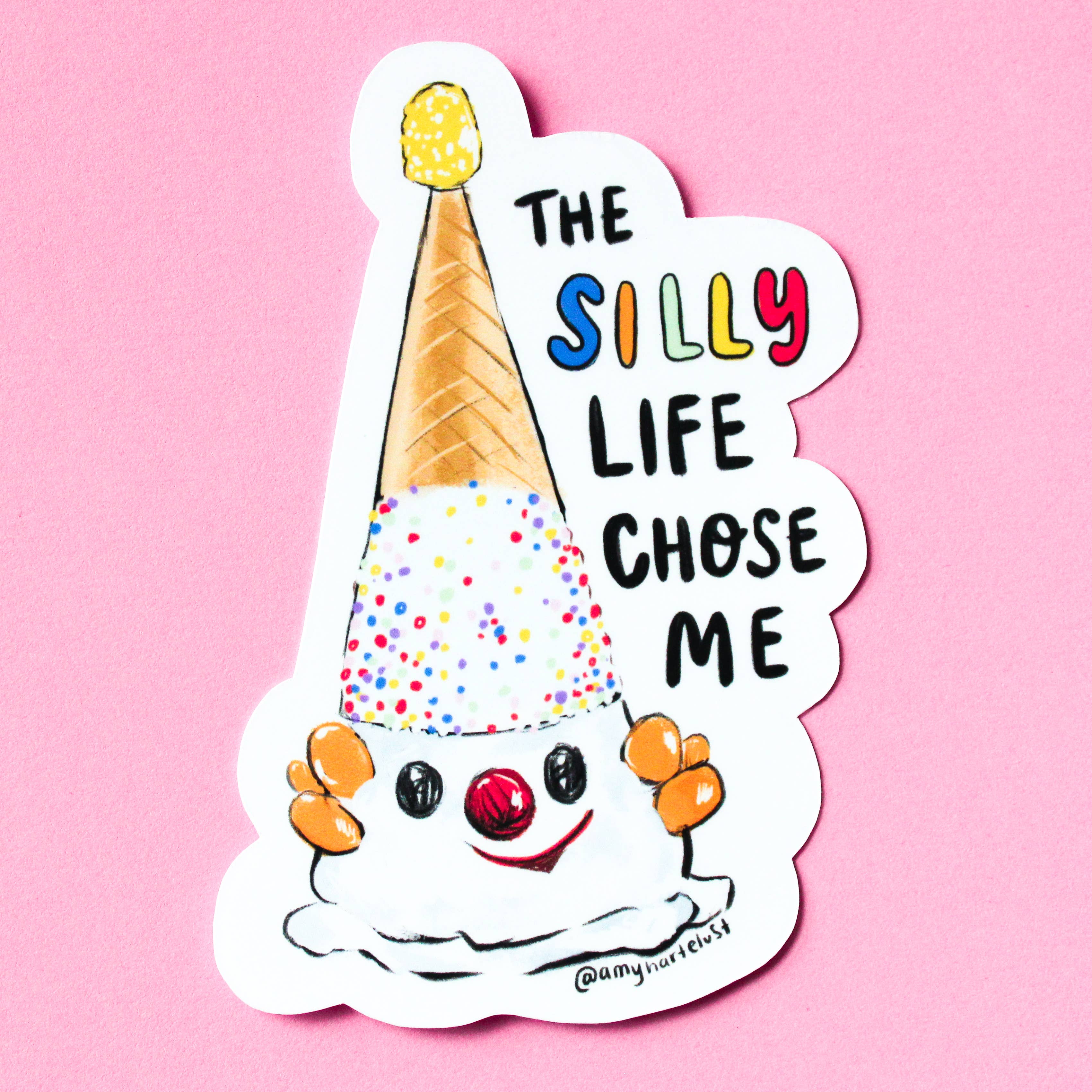 Silly Clown Cone - Sticker