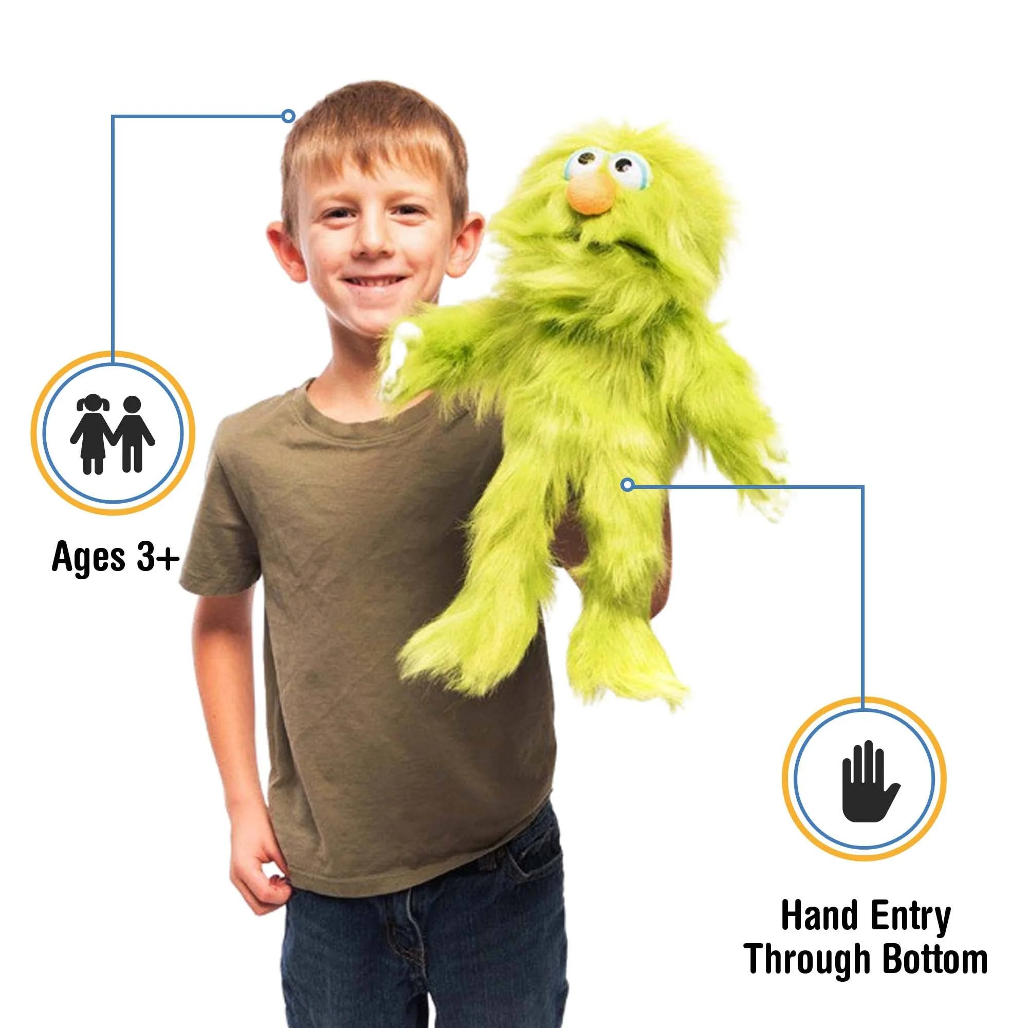 Silly Puppets 14" Monster - Green - Image 2