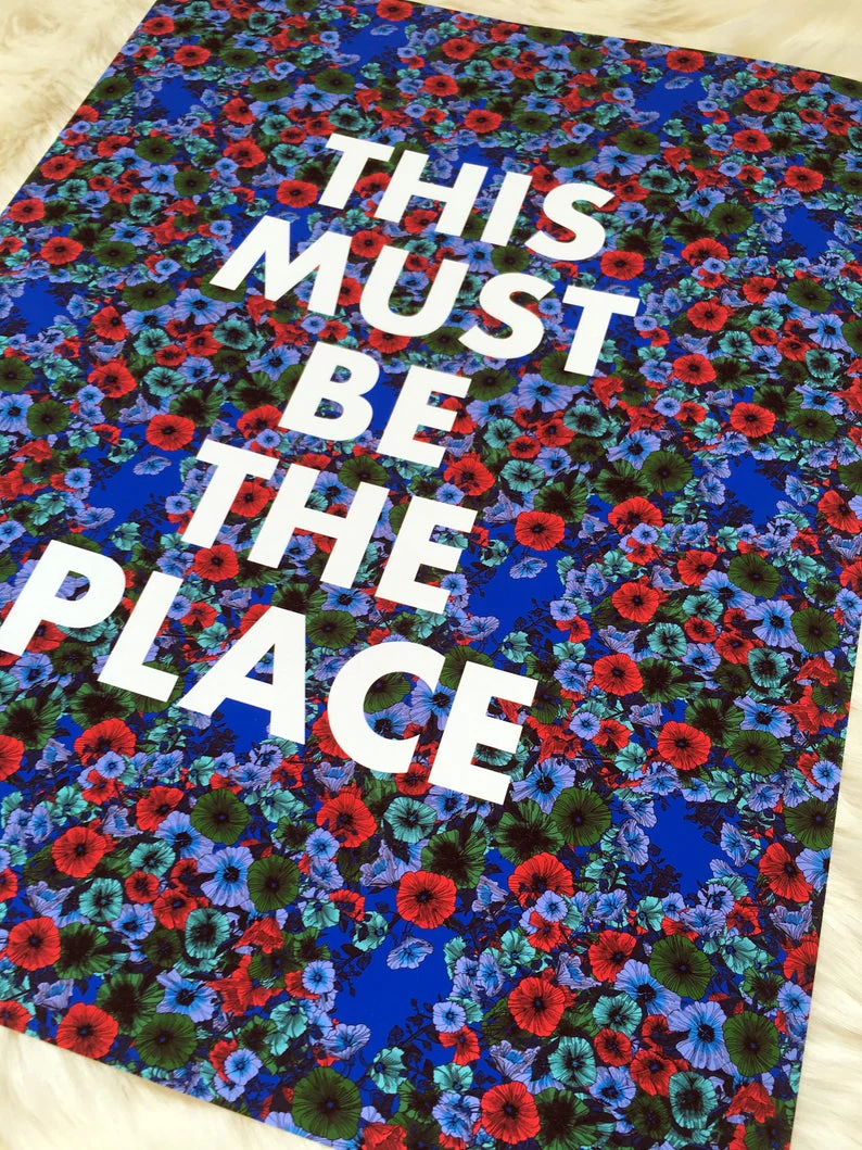 This Must Be The Place (blue floral) 11x14 Print - Image 2