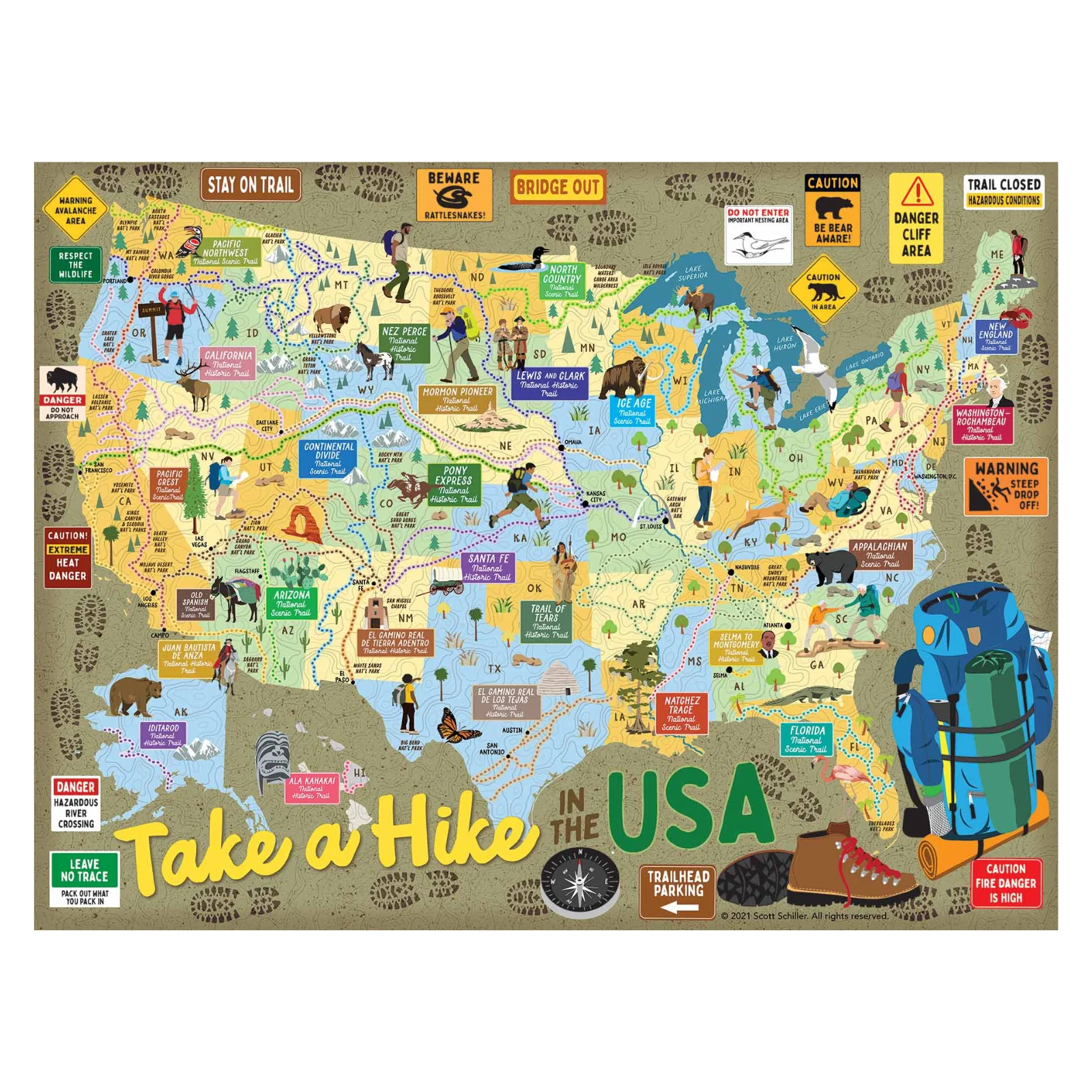 True South 500 Piece Puzzle - Take a Hike in the USA - Image 2