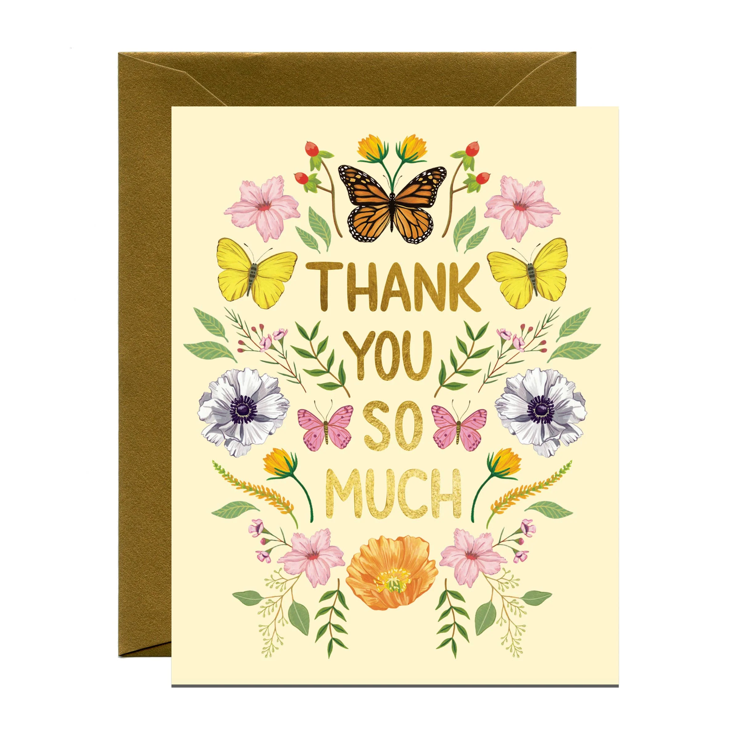 Wildflowers and Butterflies Thank You Card