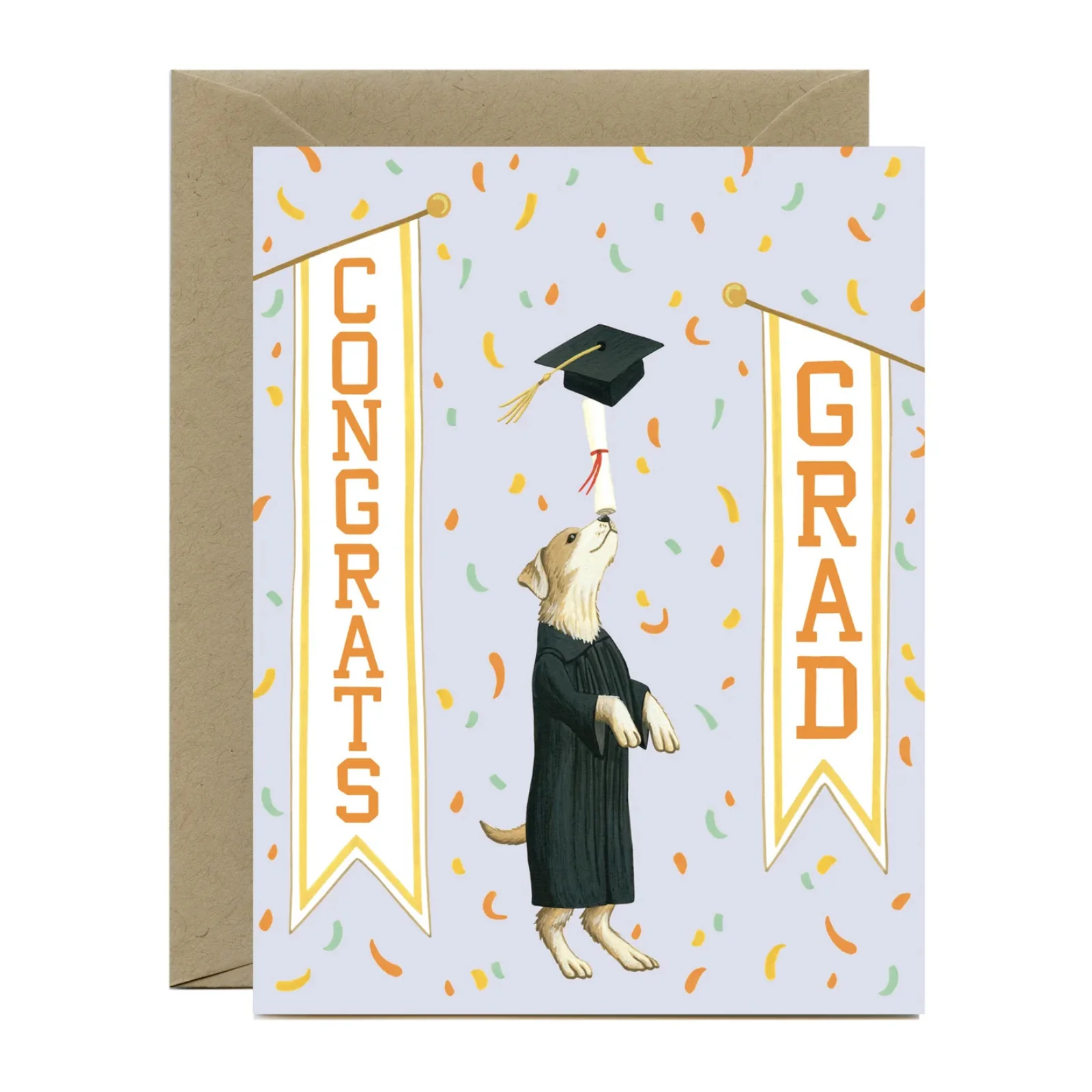 Yeppie Paper Graduation Card Balancing Dog & Gown