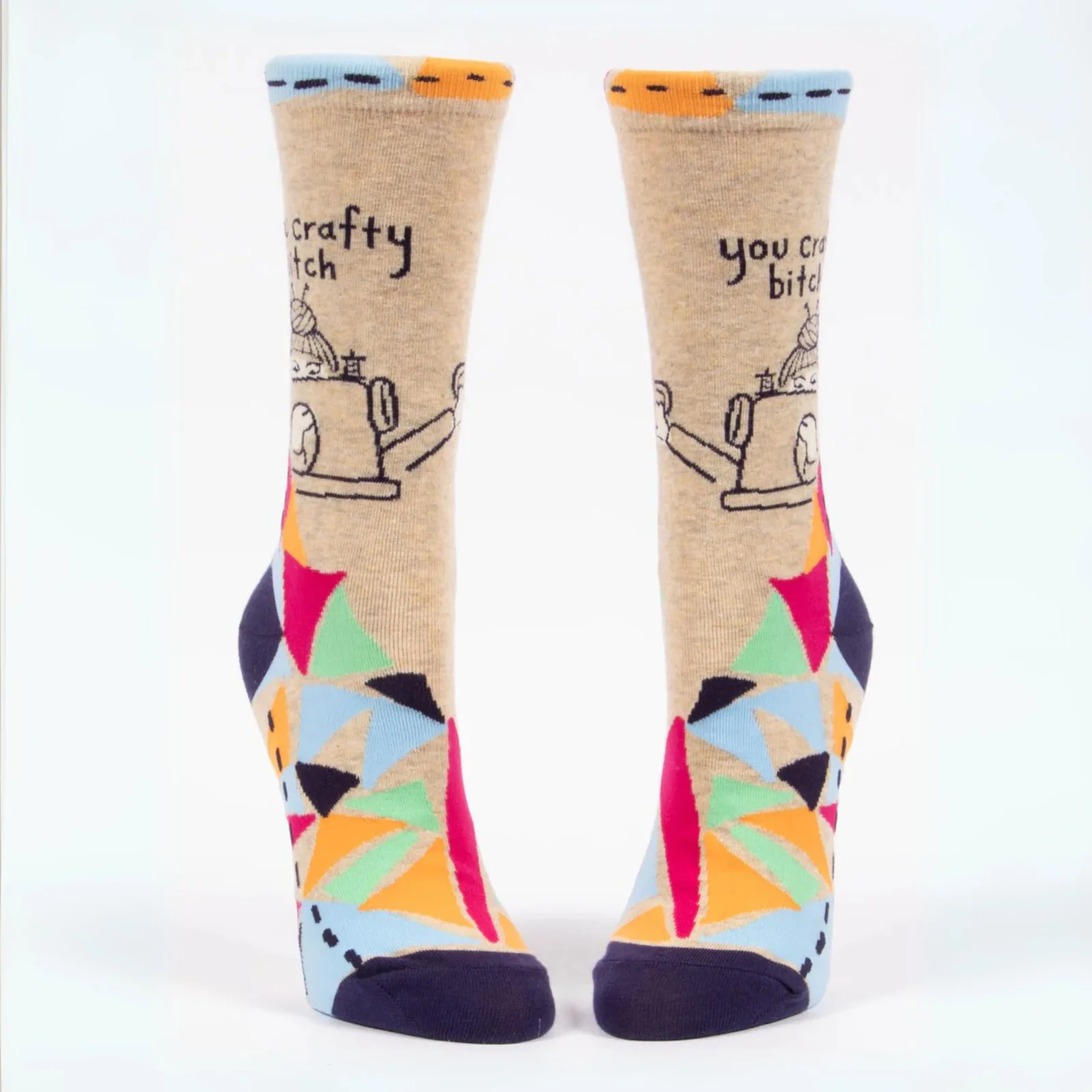 Blue Q Women's Crew Socks 'You Crafty Bitch' - Image 3