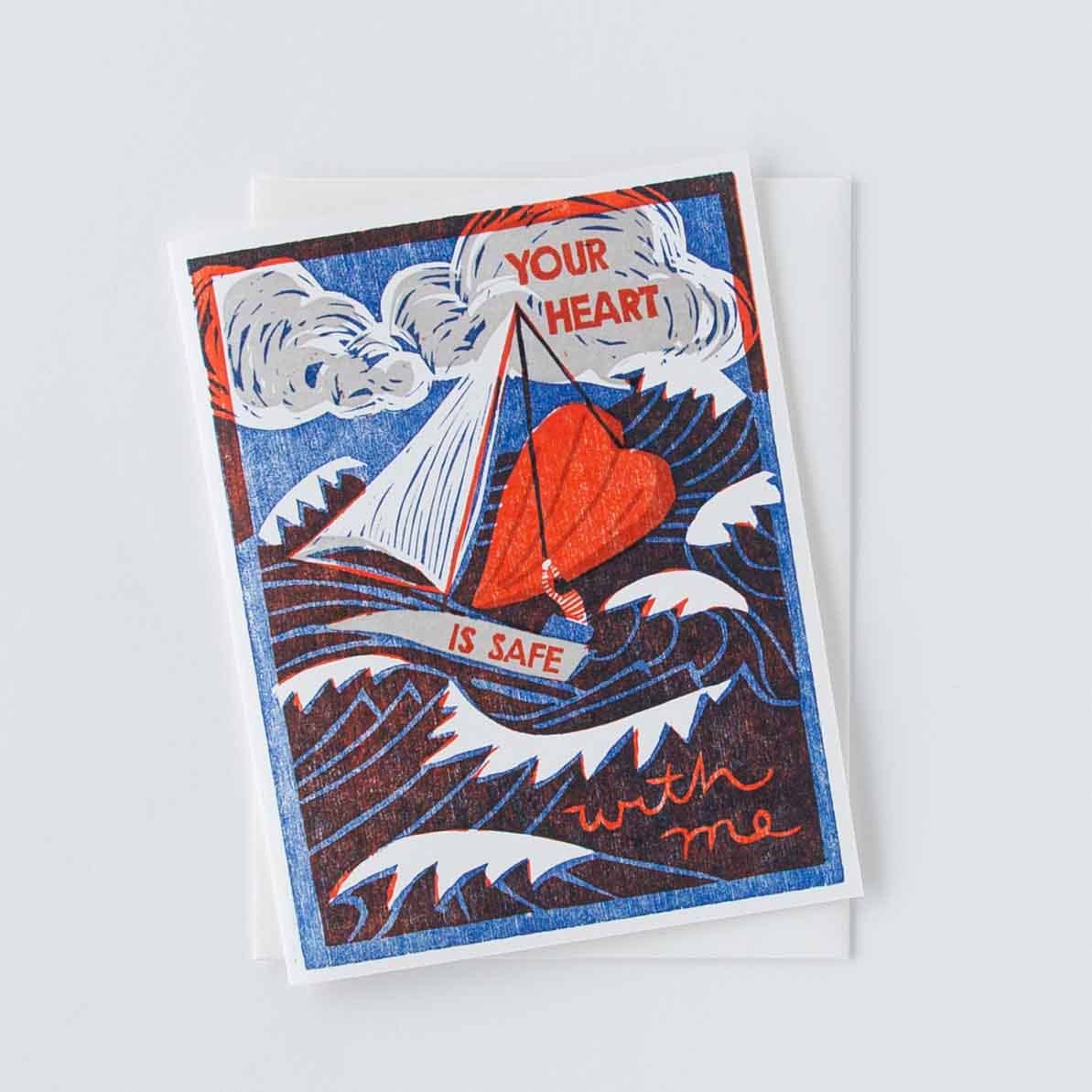 Your Heart is Safe With Me Letterpress Encouragement Card - Image 2